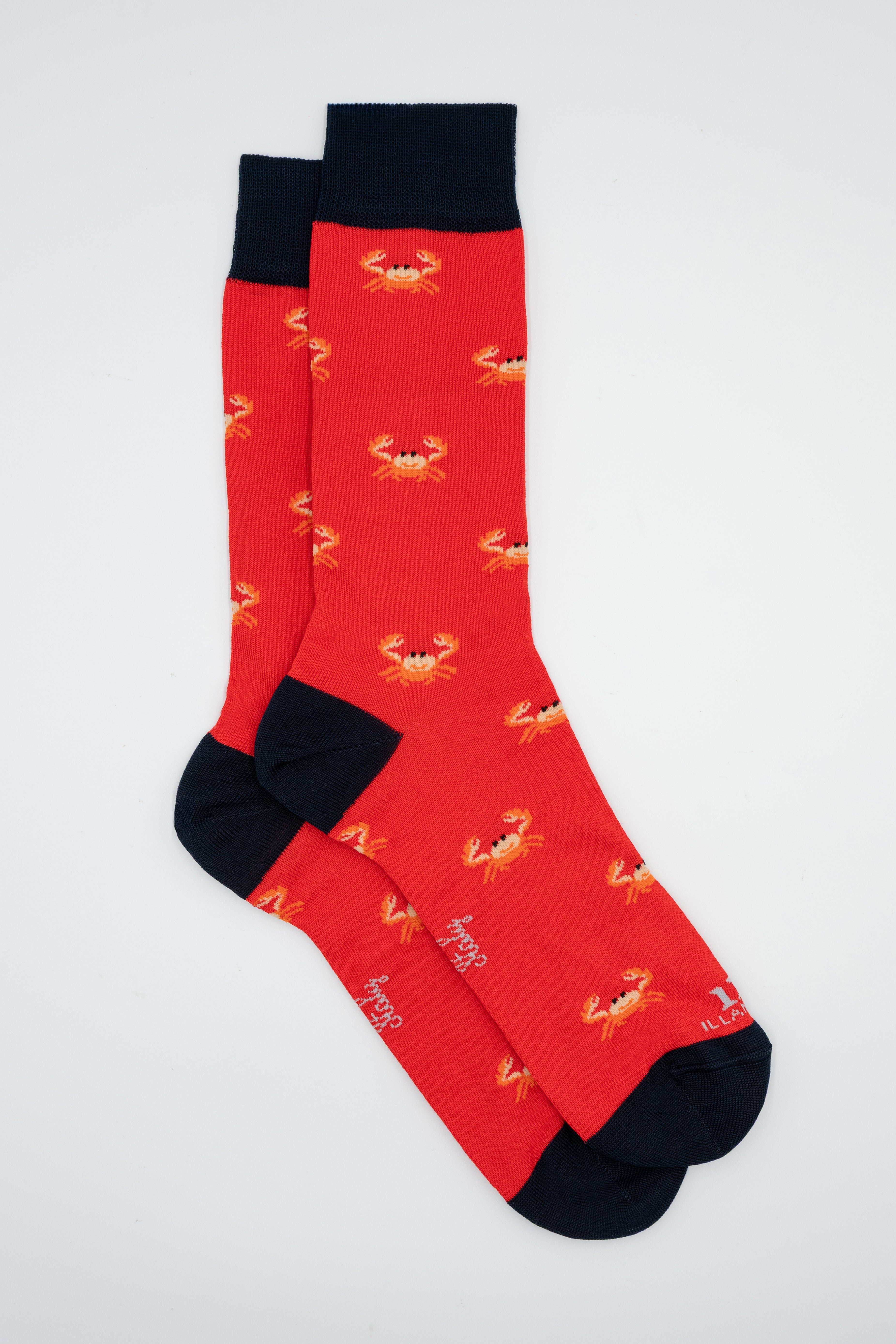 Calze Corte in Cotone Fantasia Granchi - FANT. ROSSO