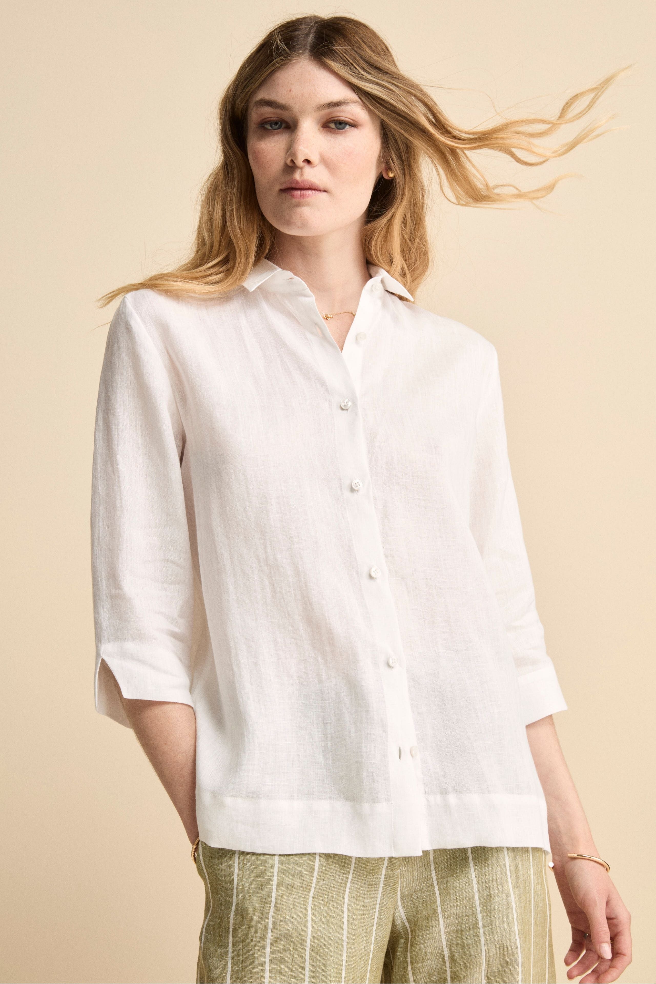 Camicia Boxy in Lino - BIANCO