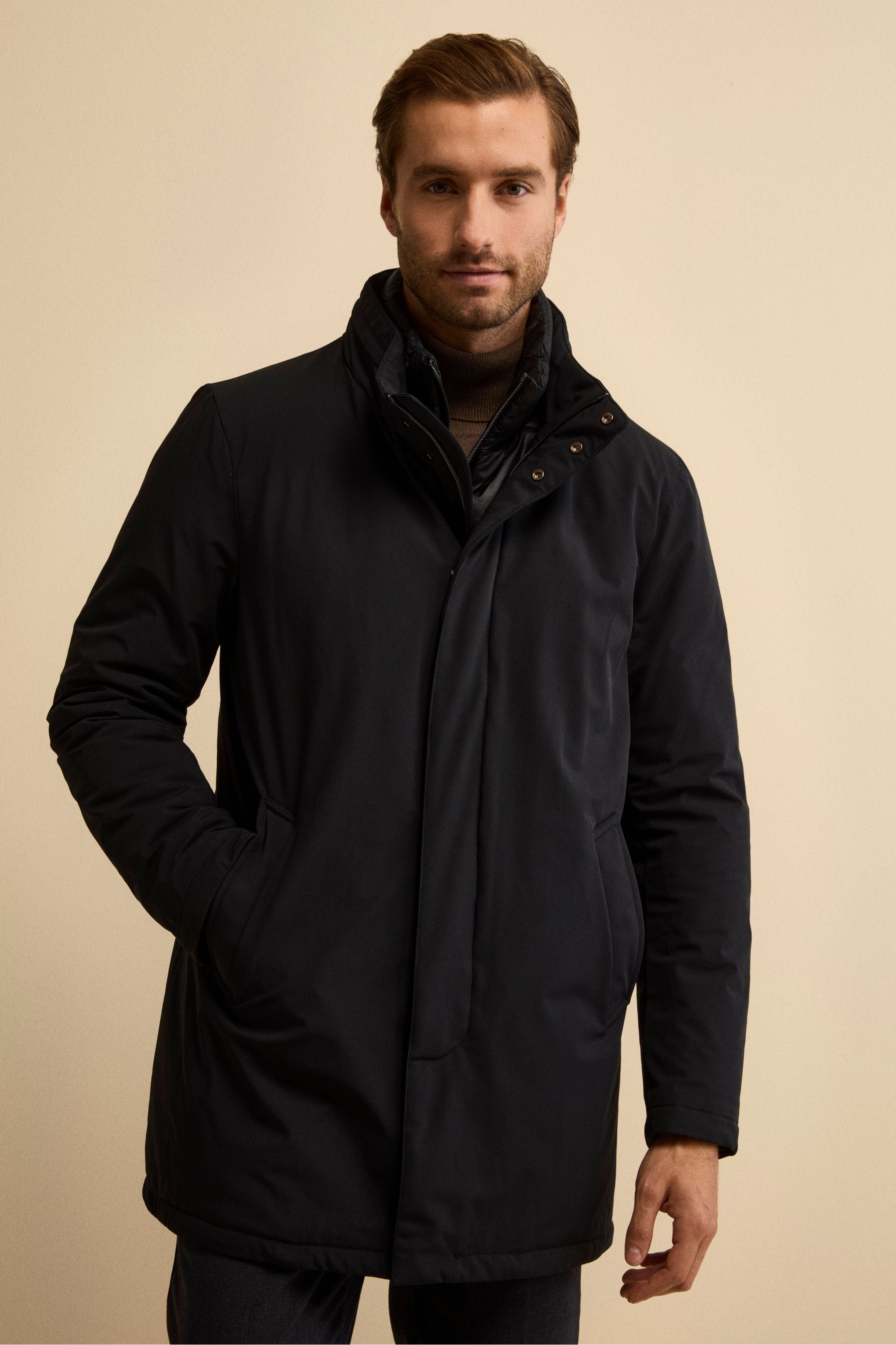 Midi Padded Coat with Inner Vest - BLUE