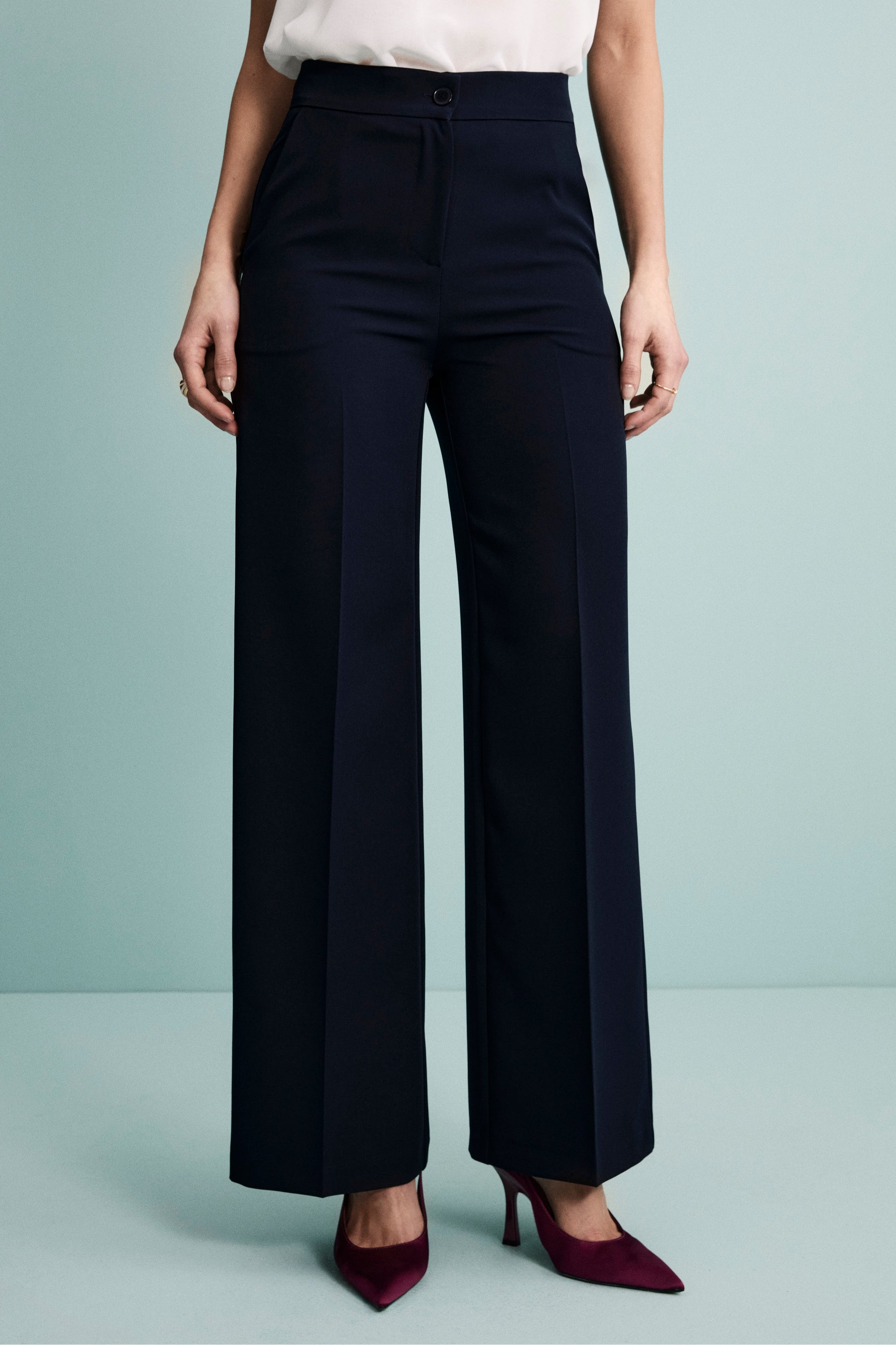 Pantalone Elegante a Gamba Larga - BLU