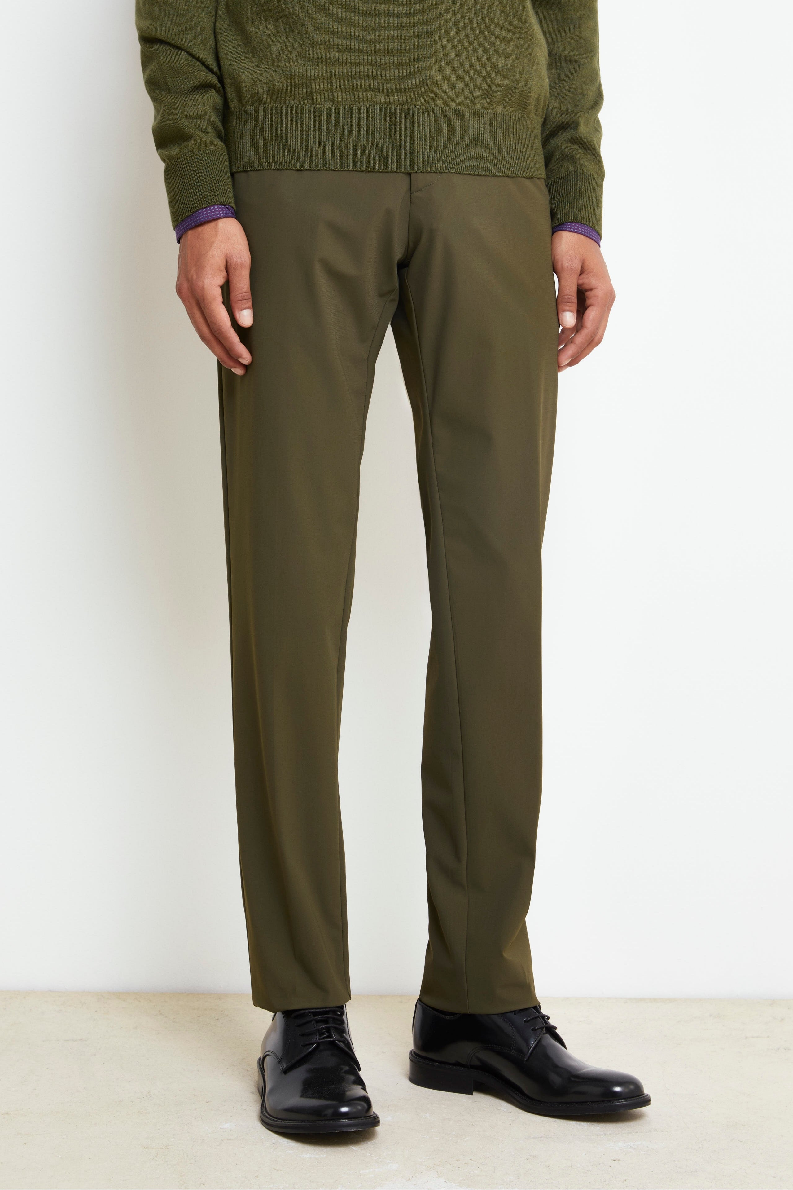 Pantalone Slim in Jersey - VERDE MILITARE