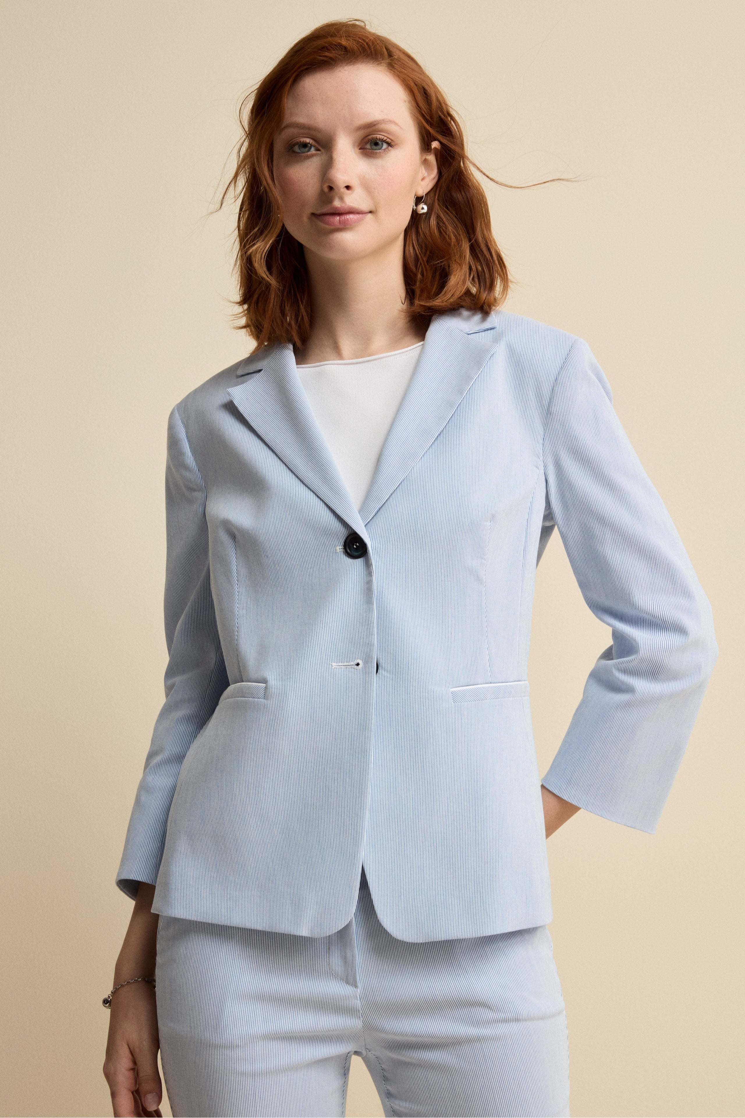 Giacca Fantasia in Bengalina - BLU RIGATO