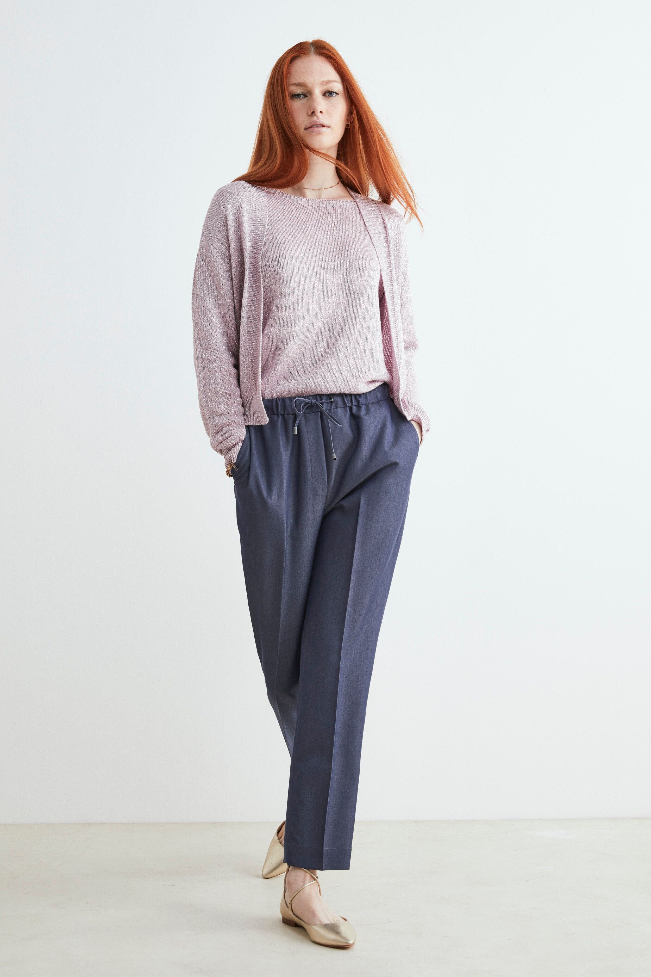 Pantalone con elastico - BLU