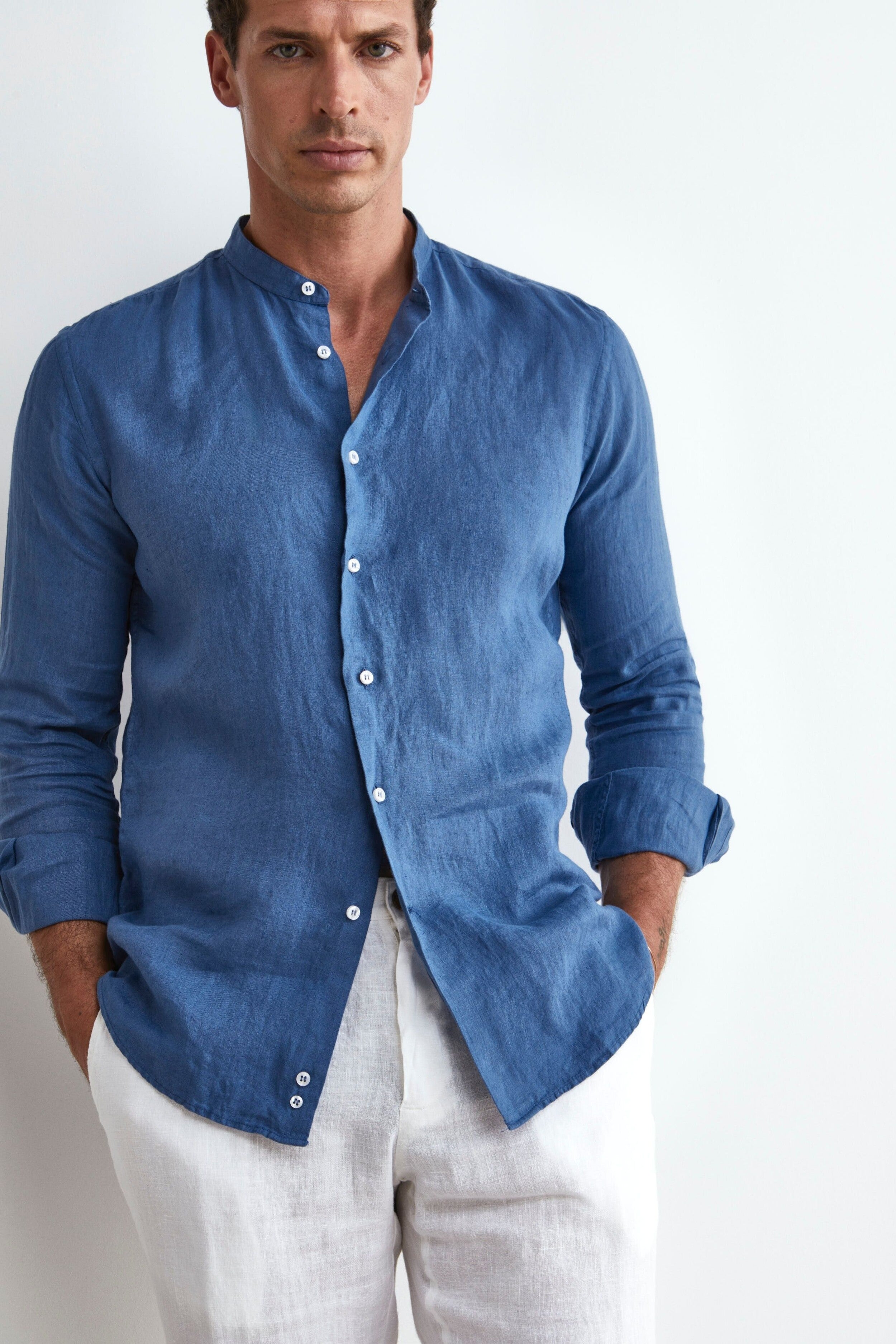 Camicia Jeans in Lino Custom Fit - JEANS