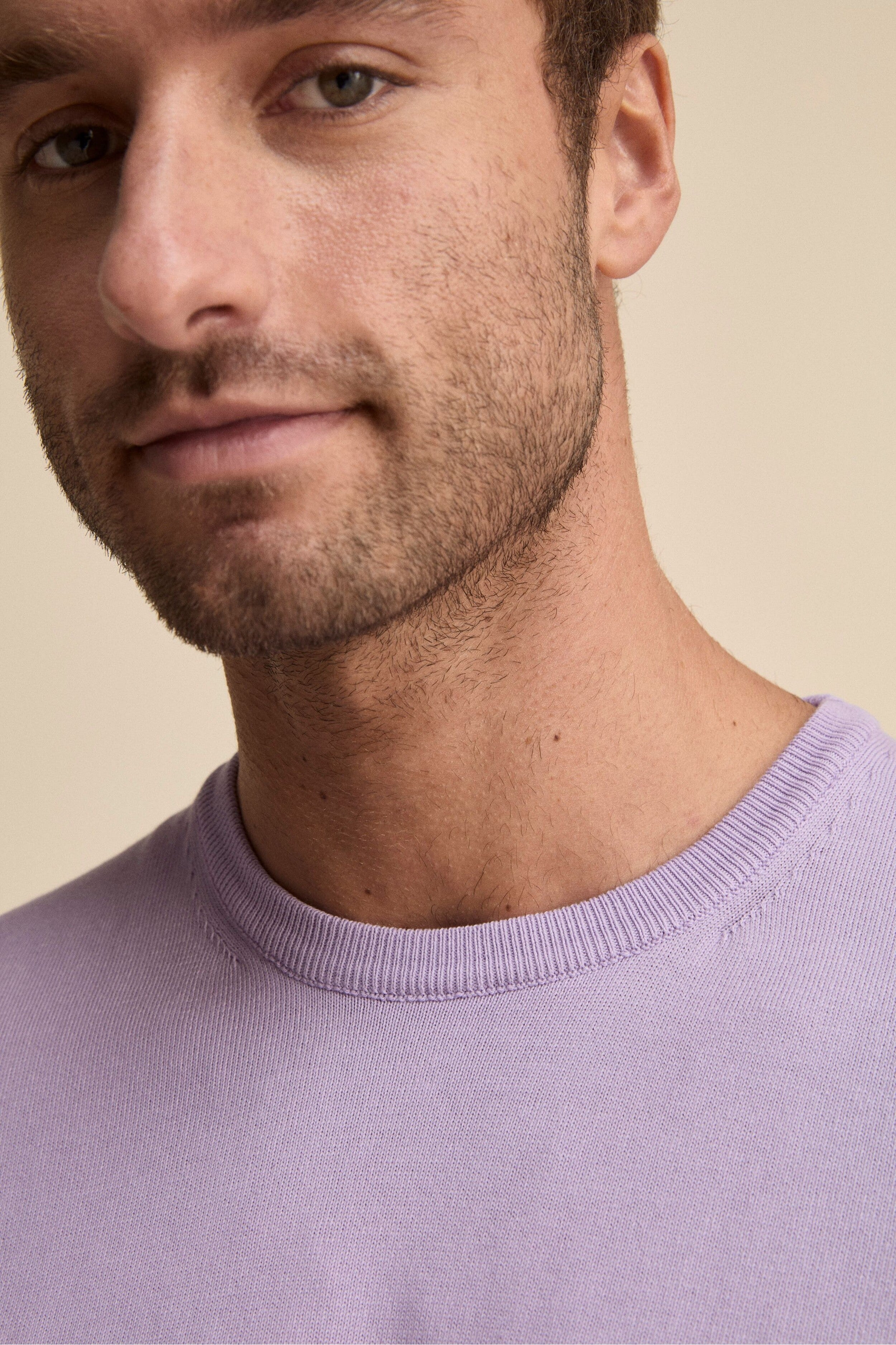 Maglia girocollo in cotone - LAVANDA