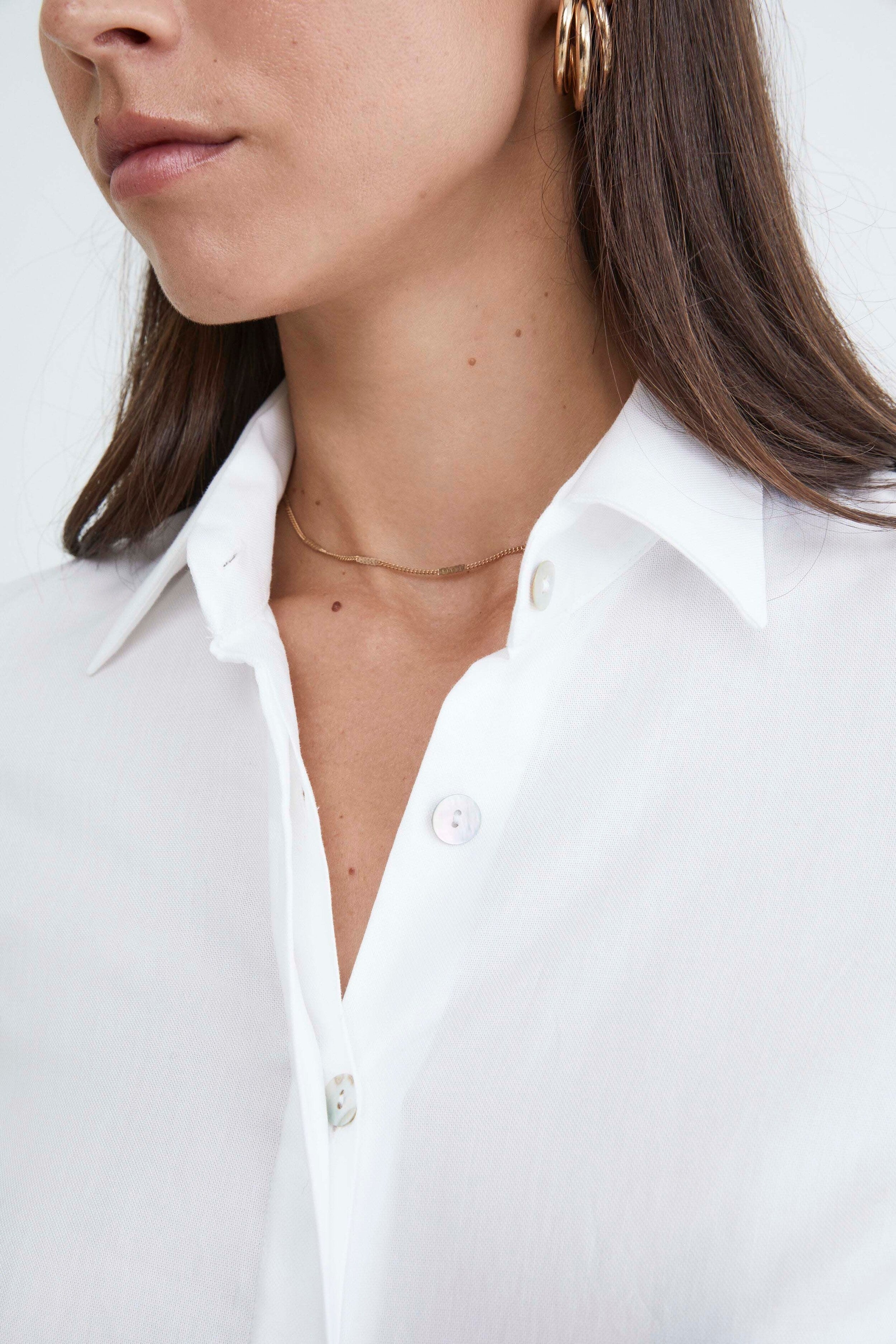 Camicia in cotone da donna - BIANCO