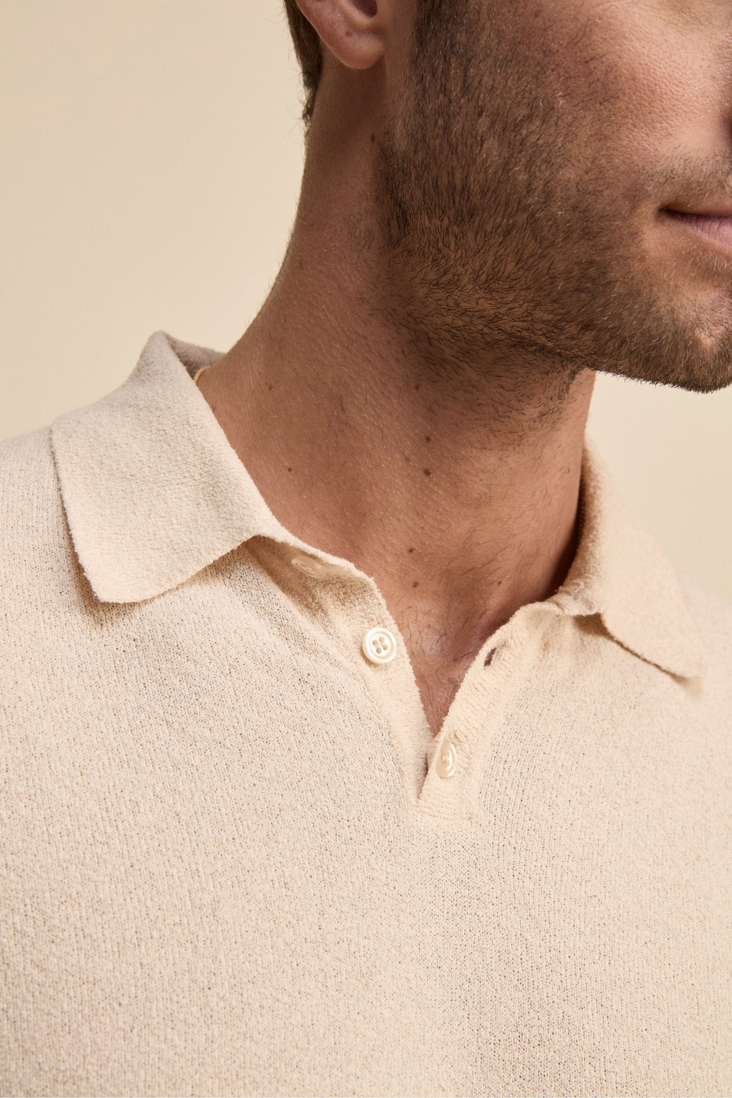 Polo bouclè in spugna - LATTE