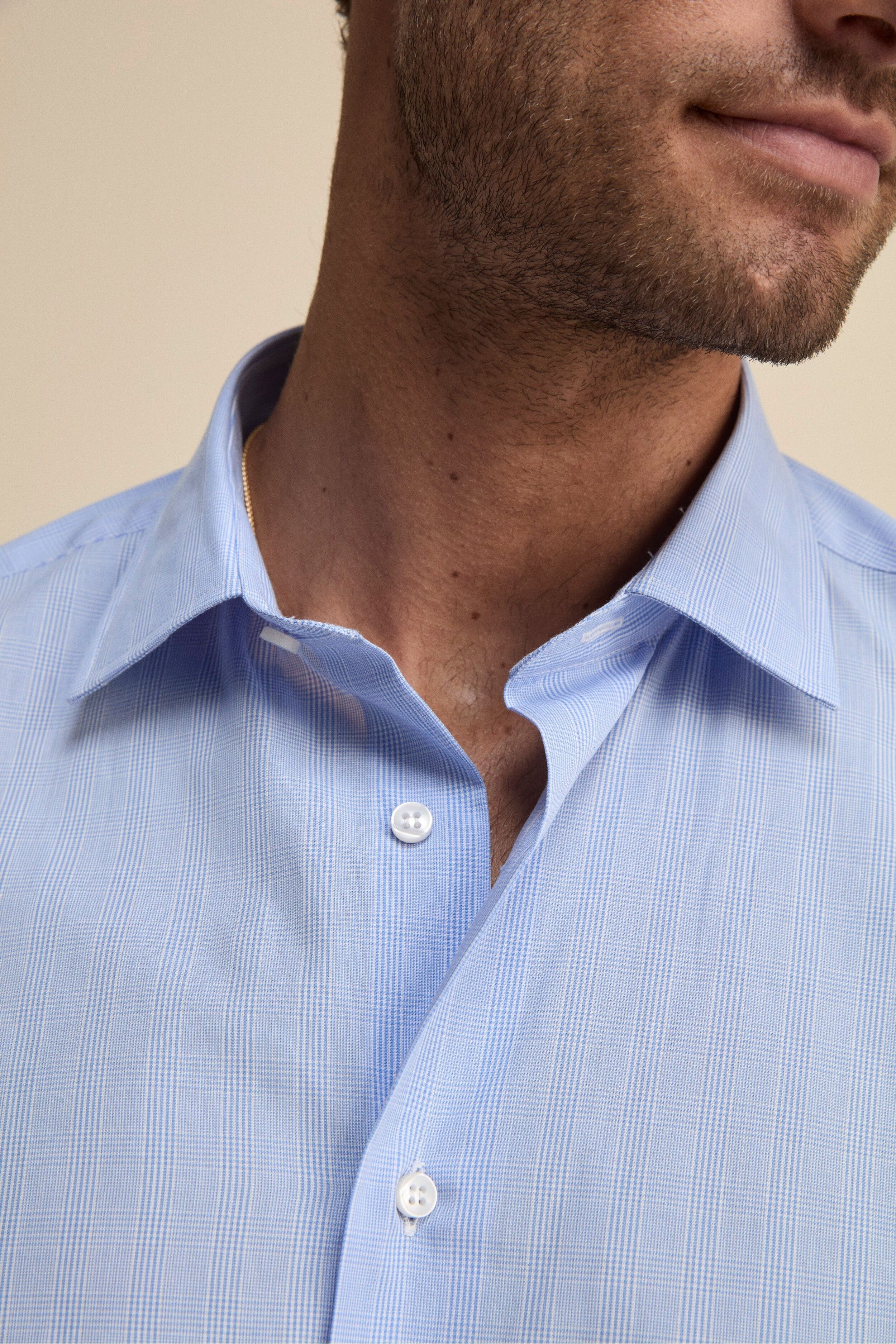 Camicia Fantasia Slim Fit Collo Classico - GALLES AZZURRO