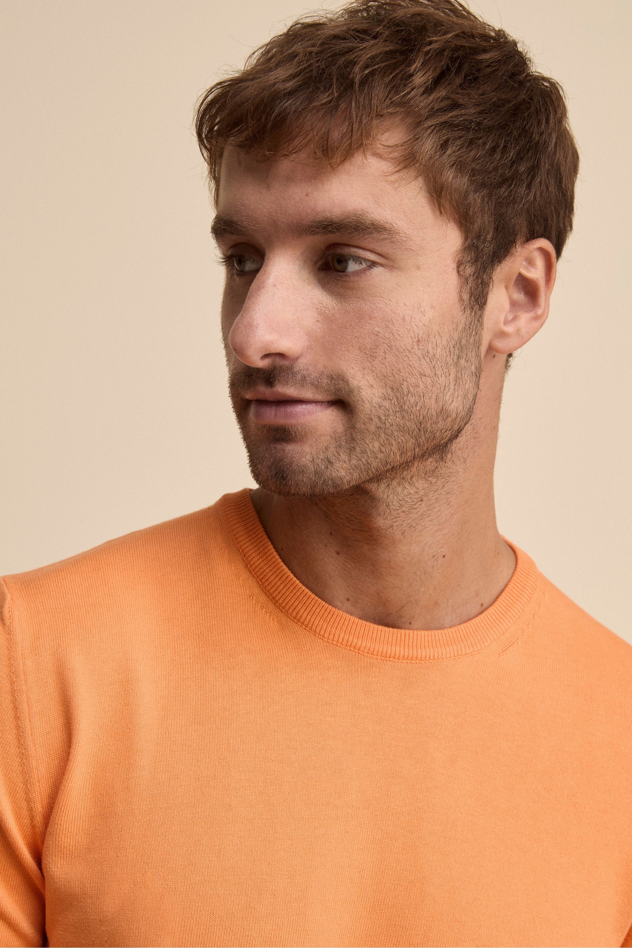 Maglia girocollo in cotone - ARANCIO