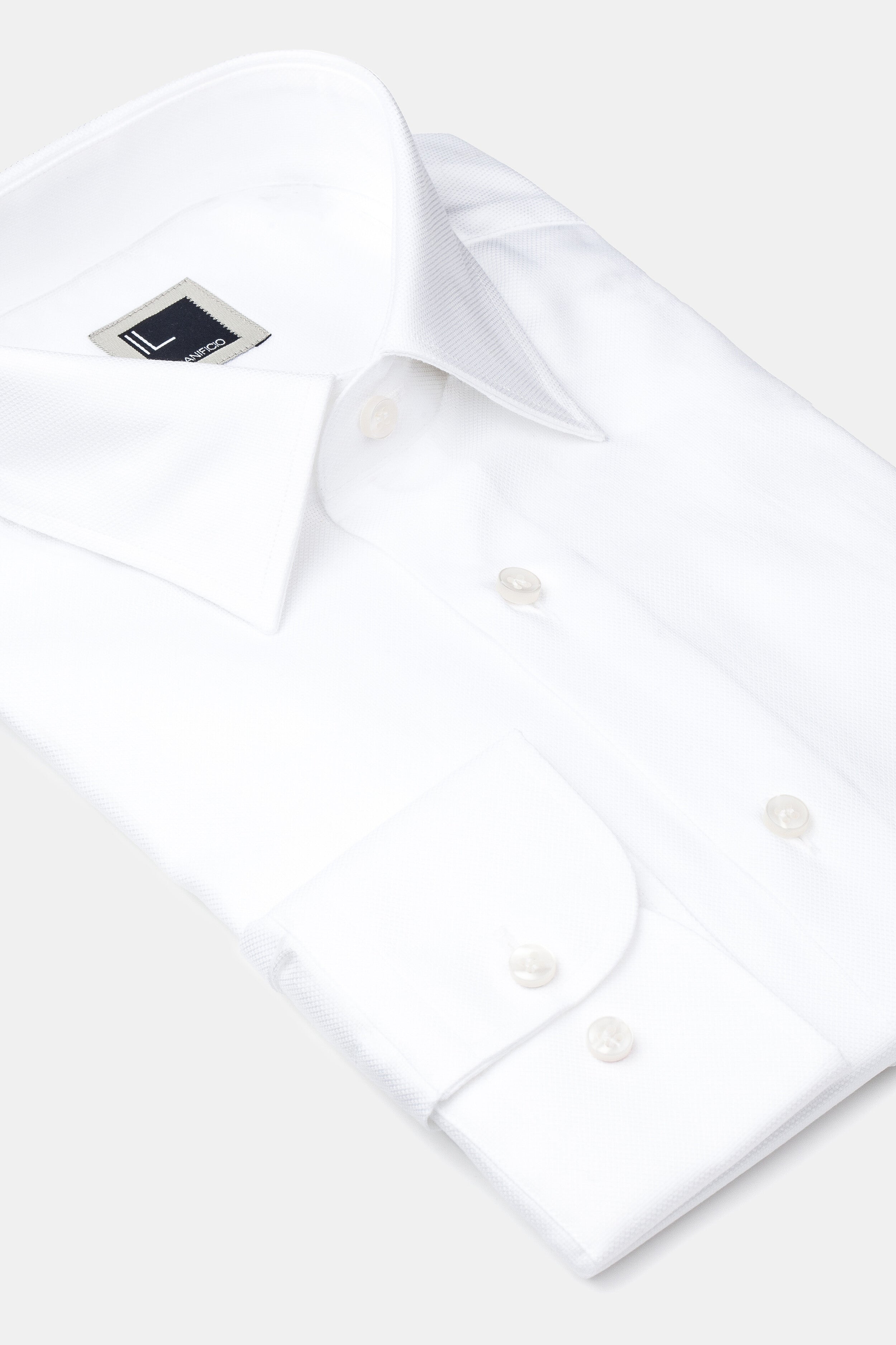 Camicia collo classico nido d’ape - BIANCO