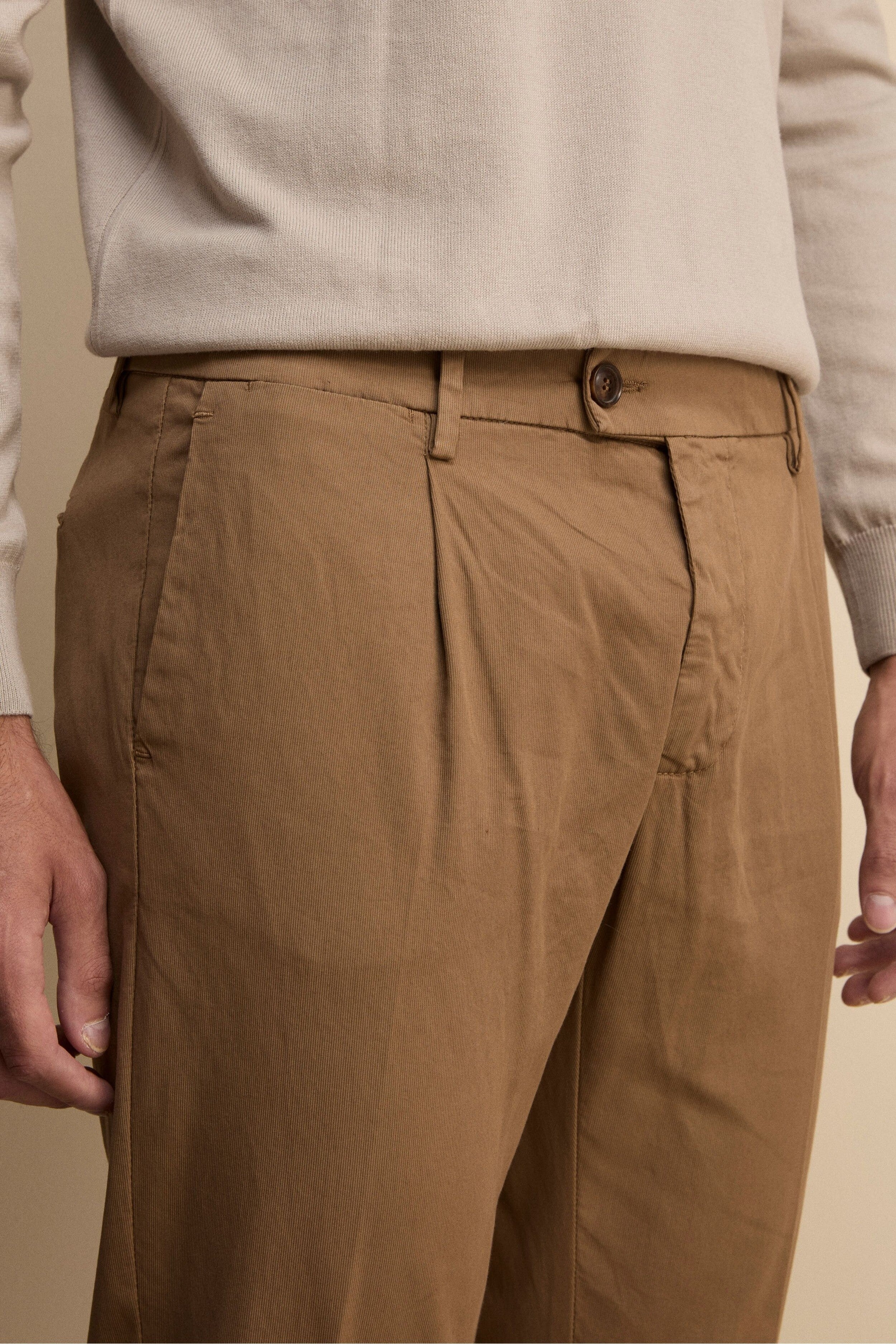 Pantalone Carrot in Cotone Piquet - NOCE