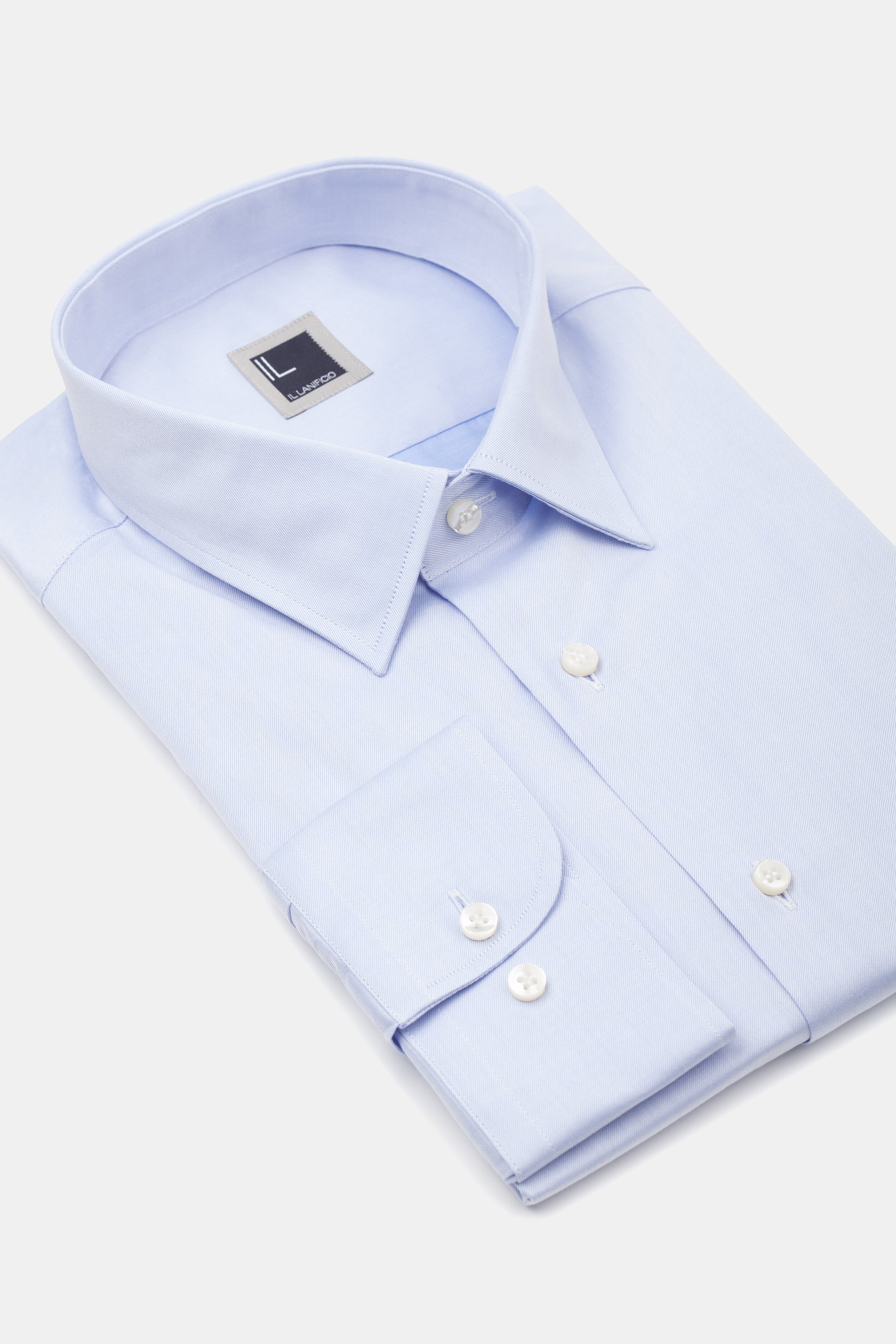 Camicia twill collo classico - AZZURRO
