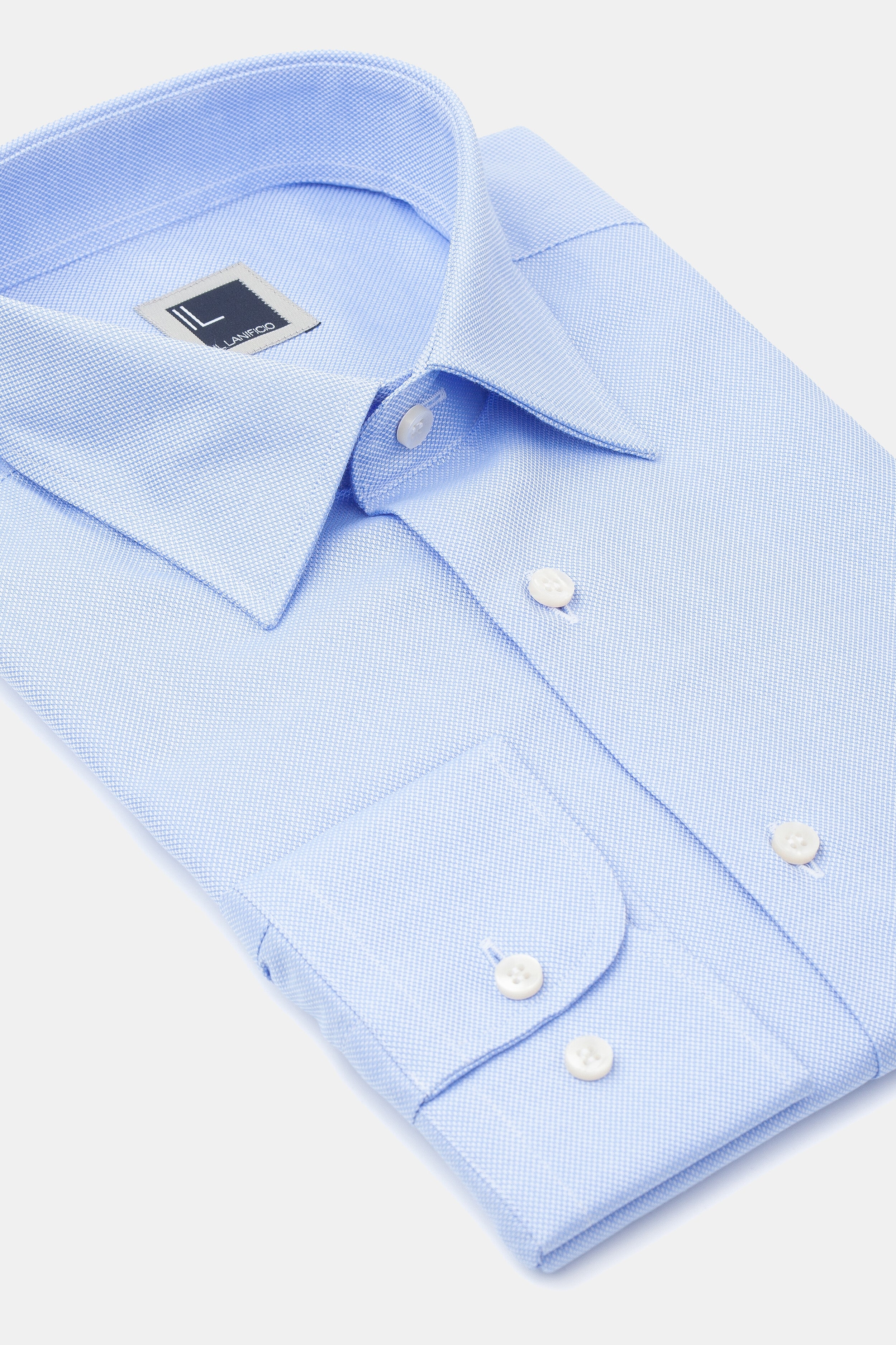 Camicia collo classico nido d’ape - AZZURRO