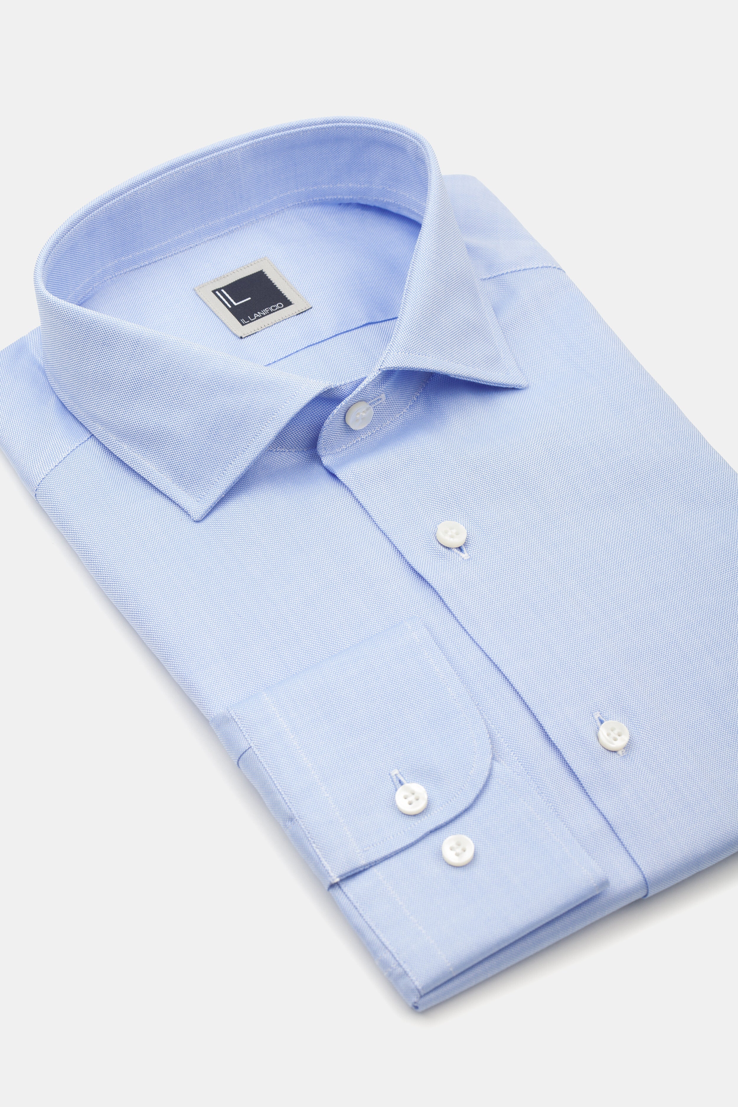 Camicia slim collo francese - AZZURRO