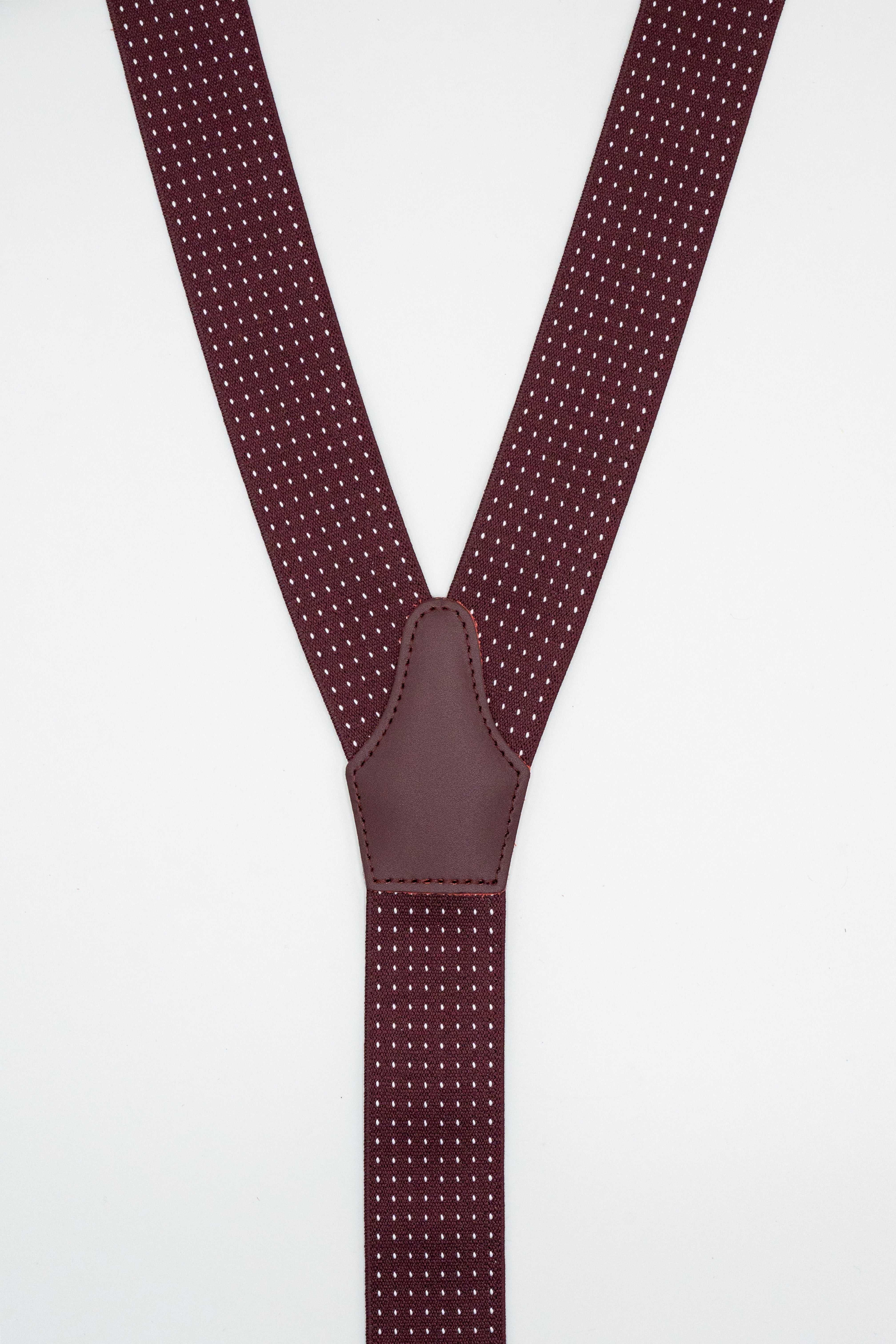 Bretelle Elasticizzate con Clip e Asole in Pelle - POIS fondo BORDEAUX