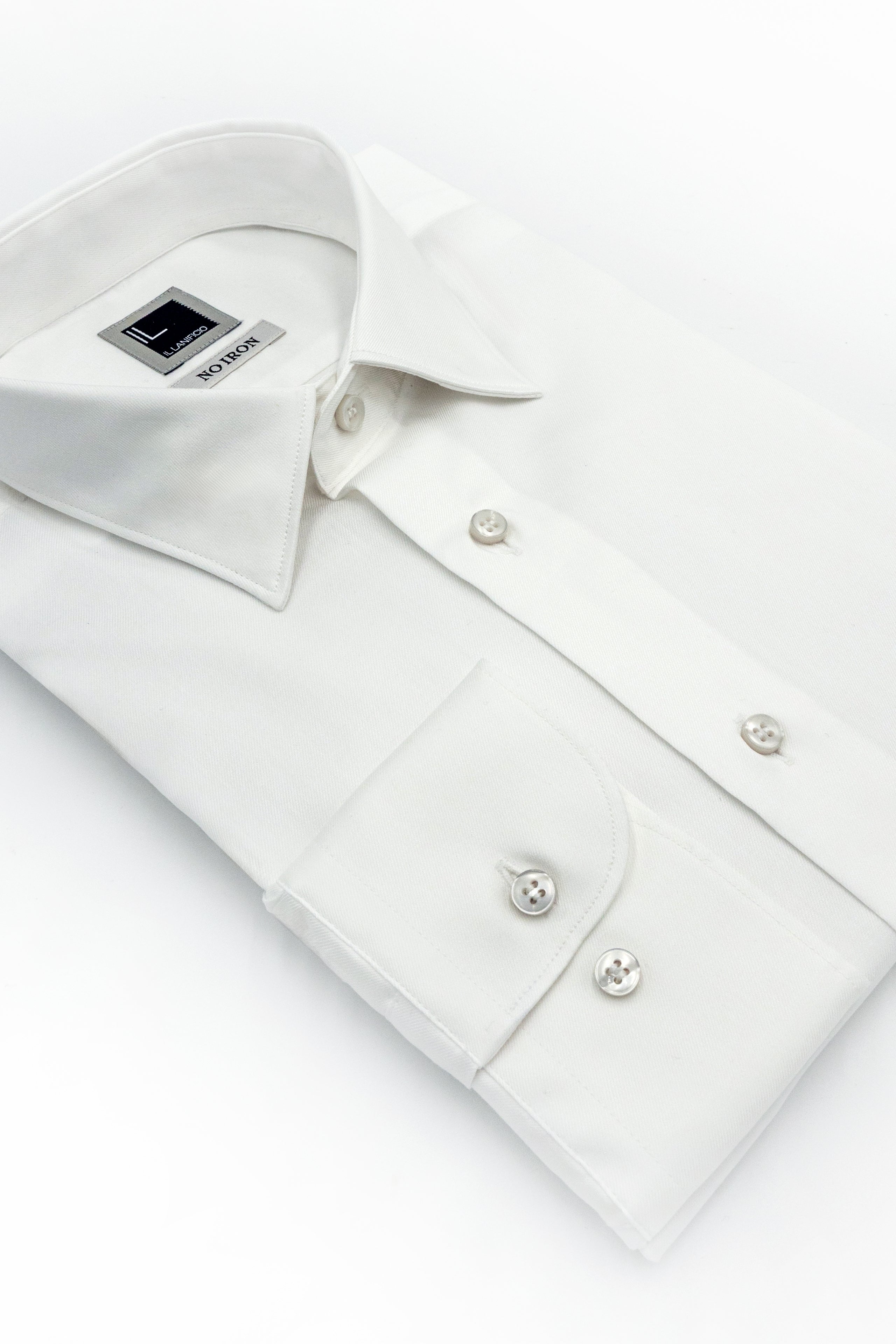 Regular Fit Twill Shirt No Iron - WHITE