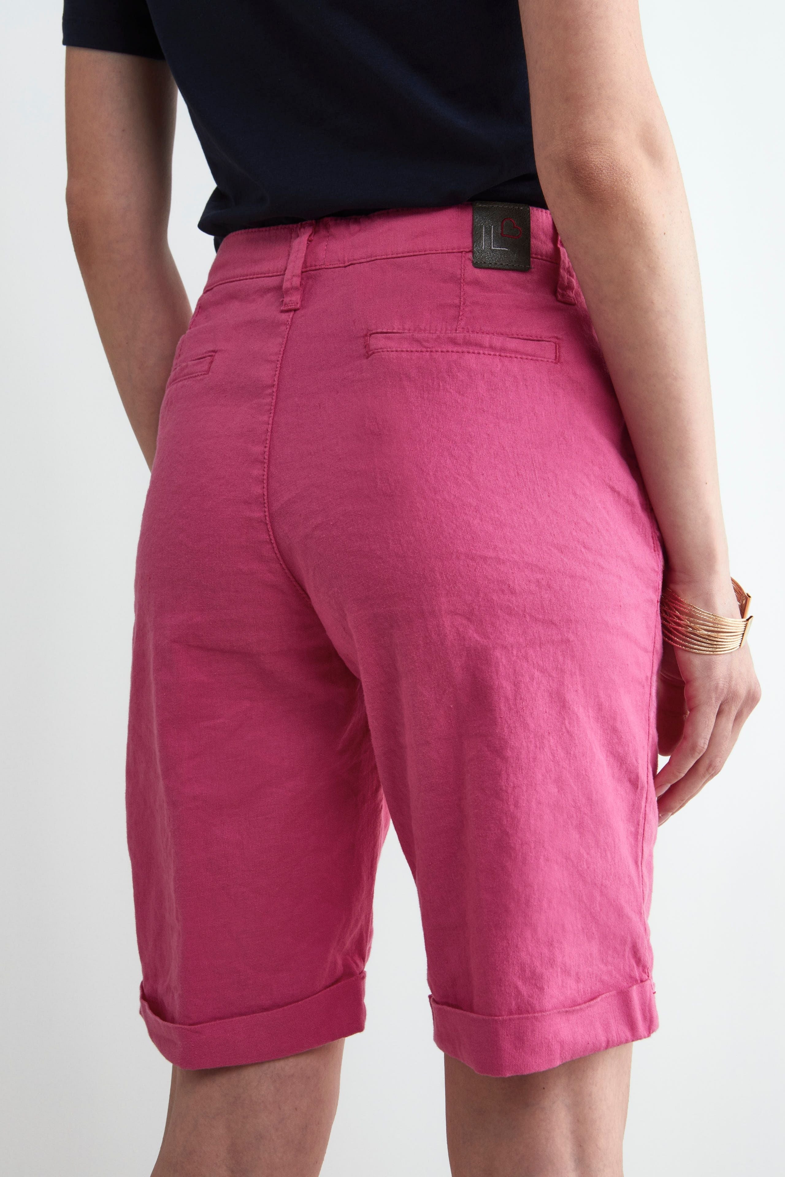 Bermuda in lino - FRAGOLA