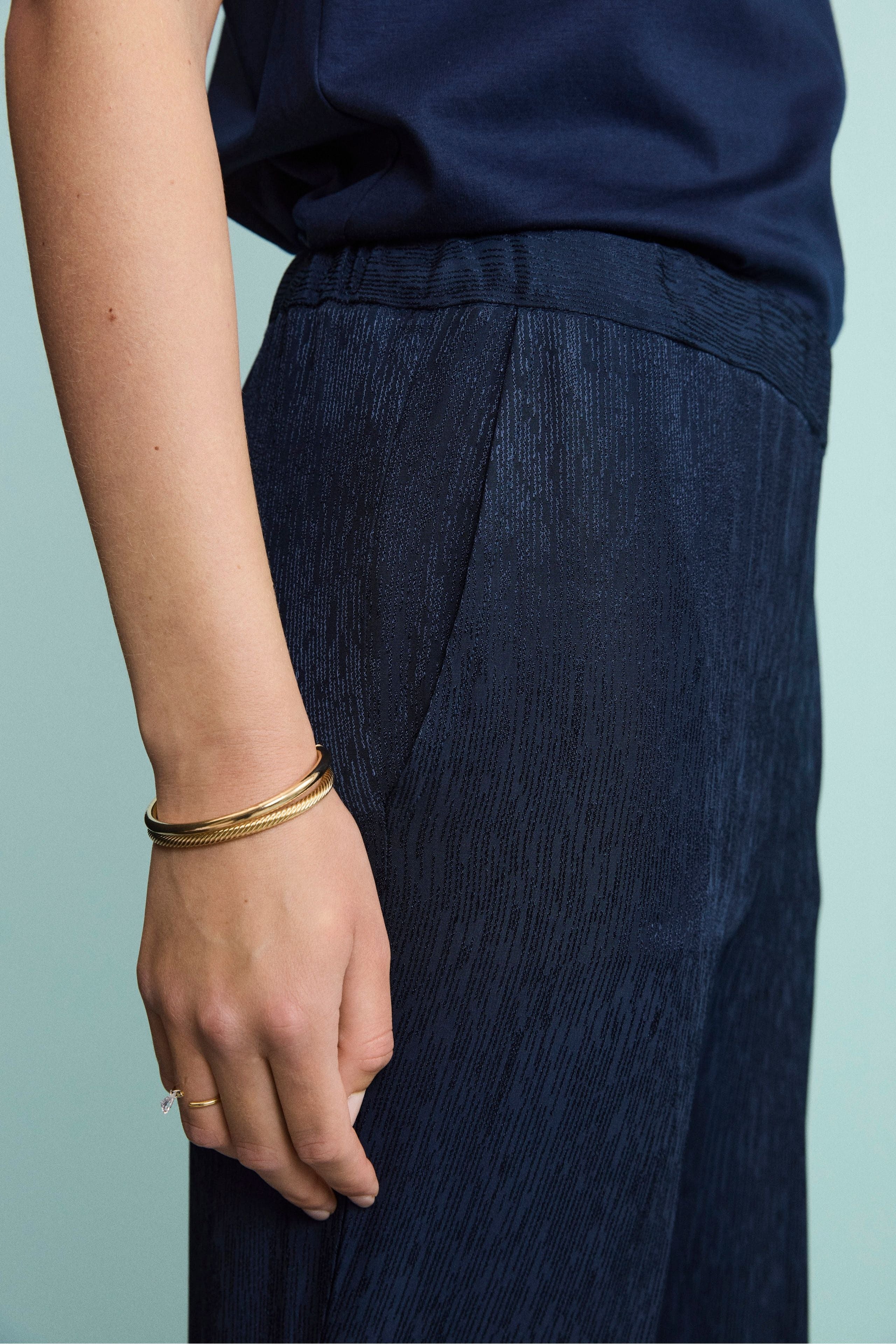 Pantalone Jacquard Morbido da Cerimonia - BLU