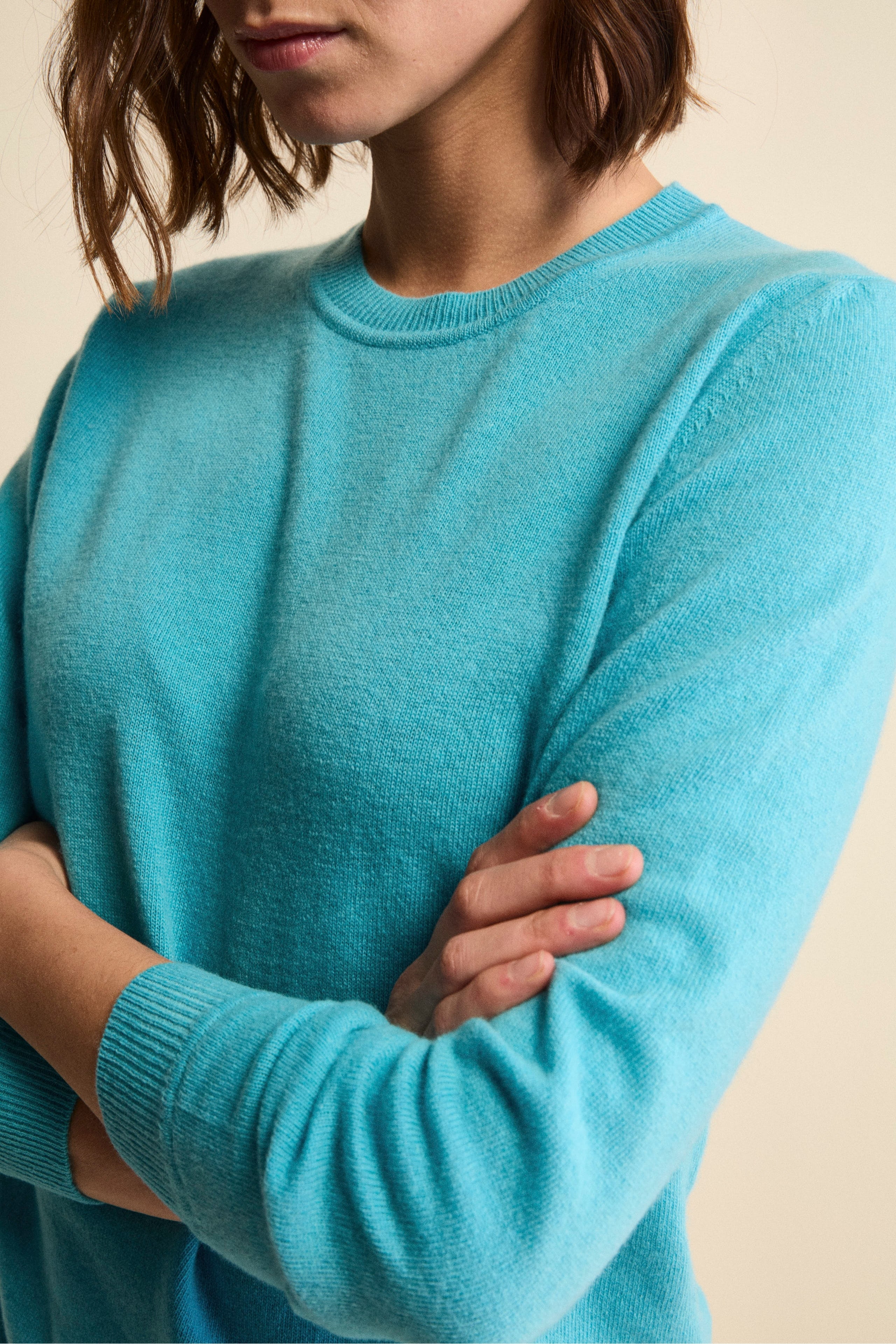 Wool and cashmere crewneck - Aquamarine