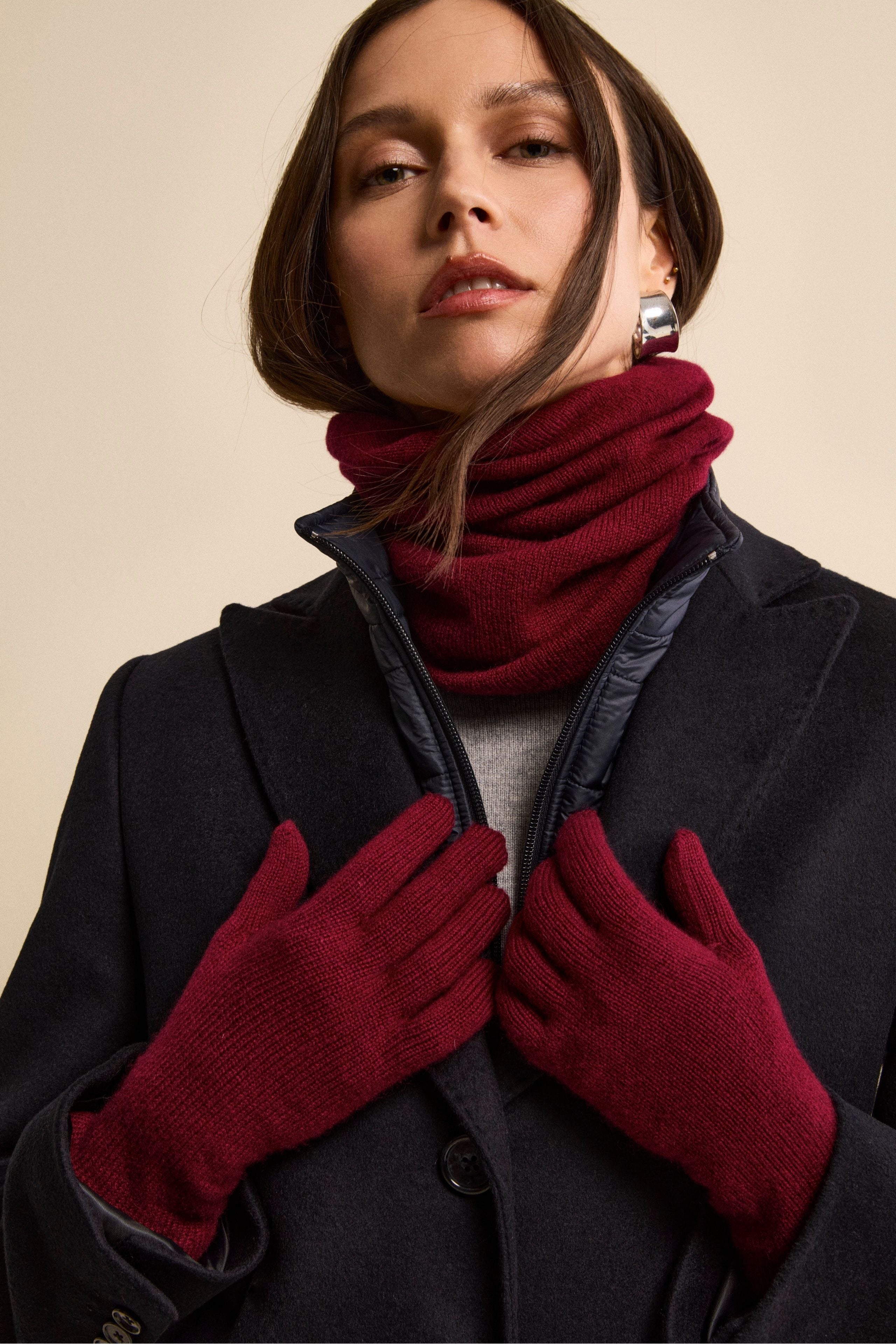 Cashmere knit collar - Burgundy