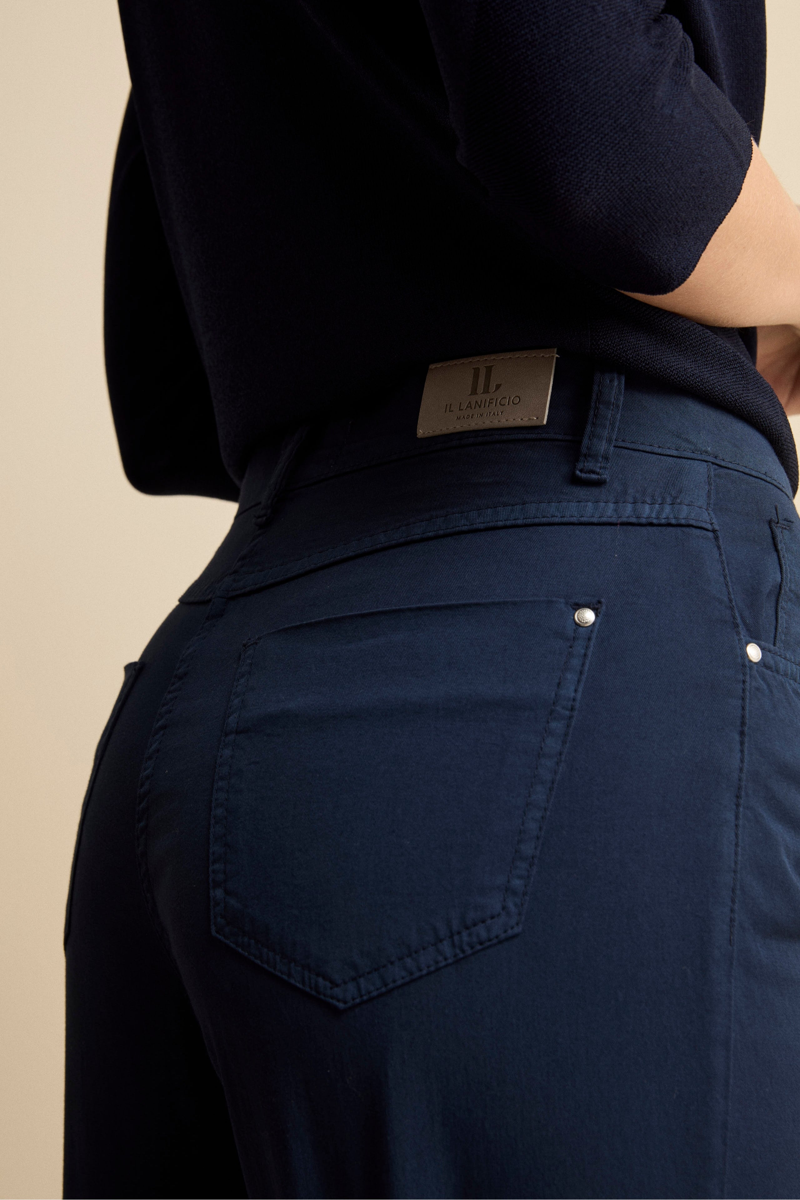 Pantalone Cinque Tasche a Gamba Larga - BLU