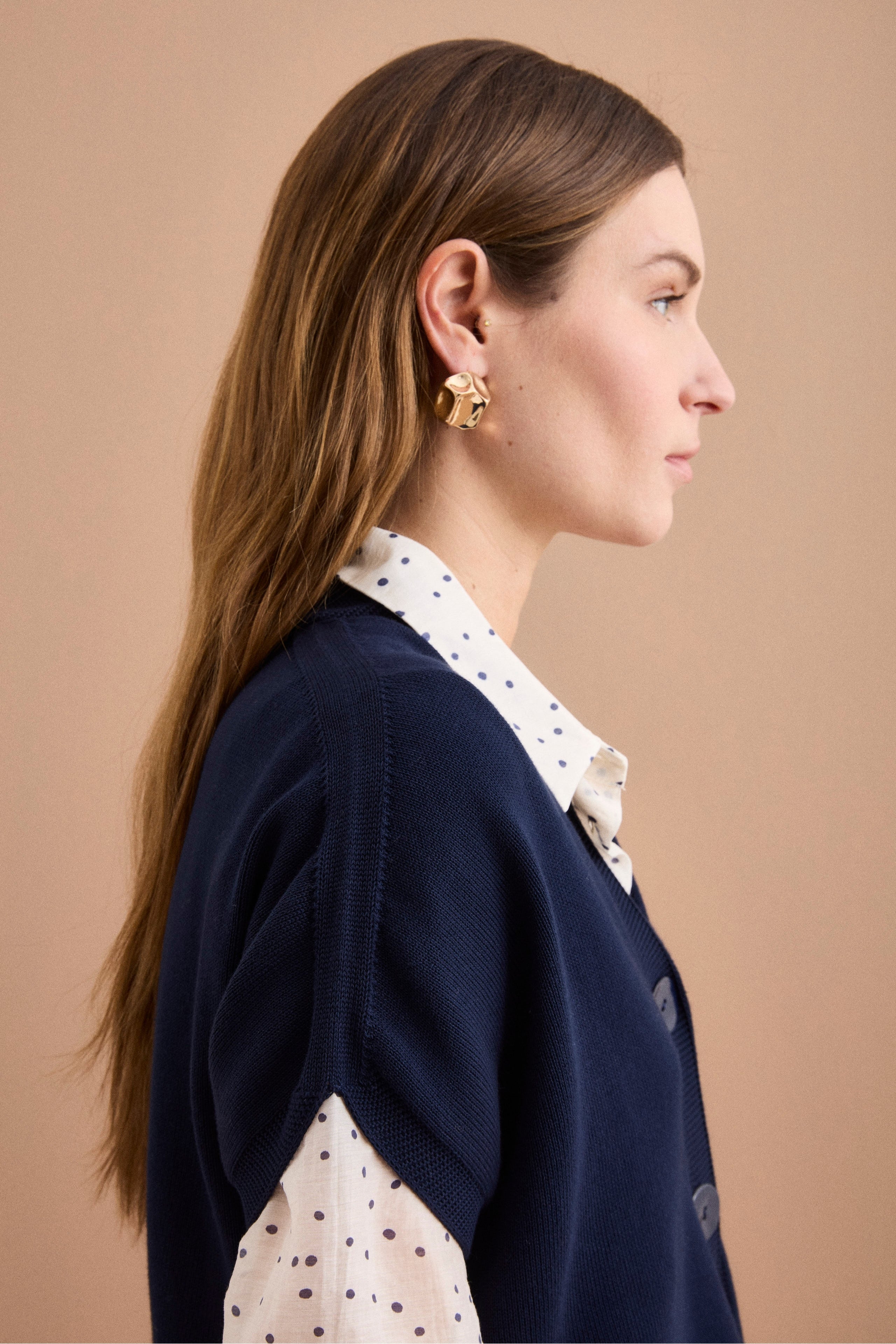 Cardigan Kimono in Cotone - BLU