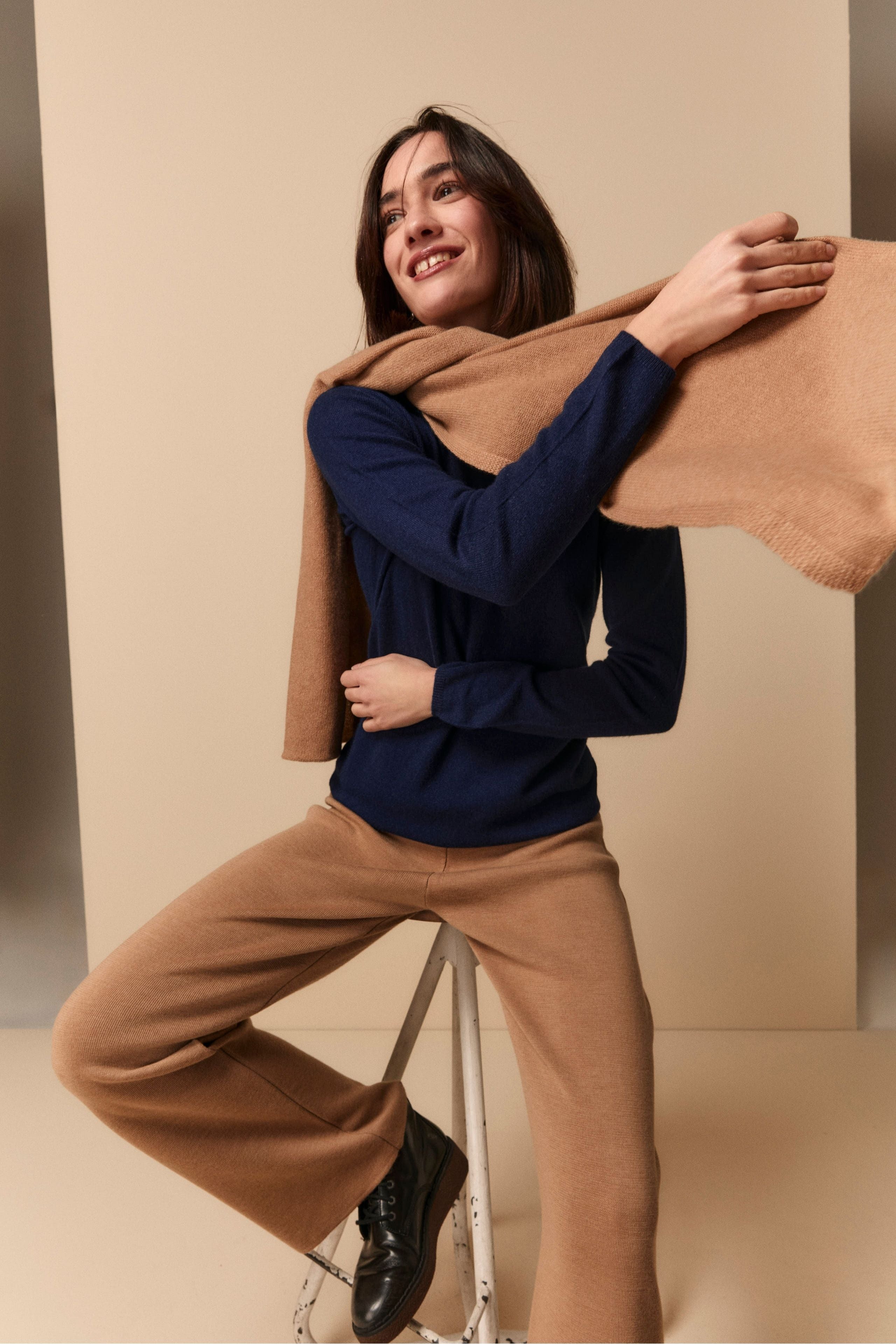 Sciarpa in cashmere - CAMMELLO