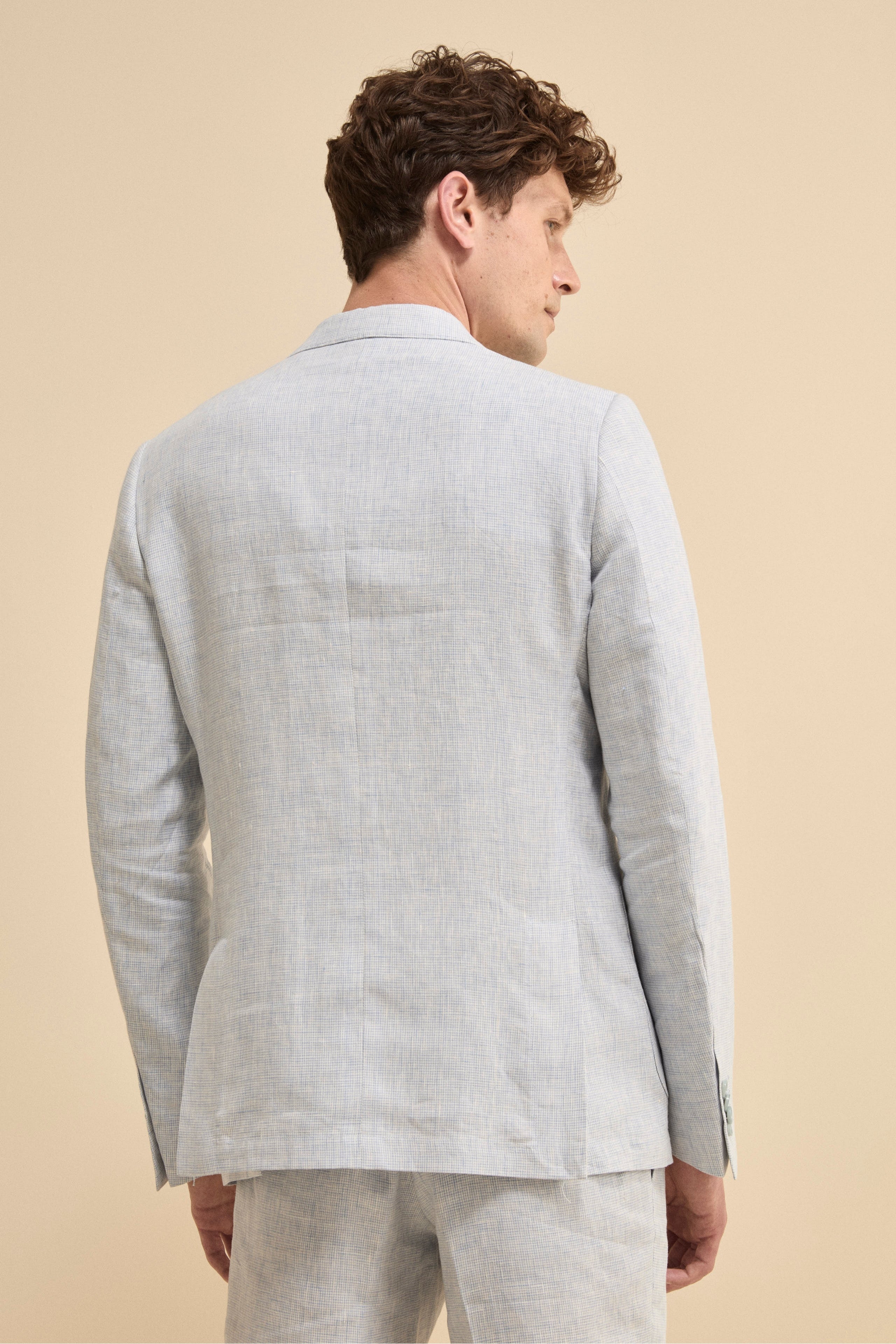 Abito Monopetto Slim Fit in Lino - FANT. AZZURRO