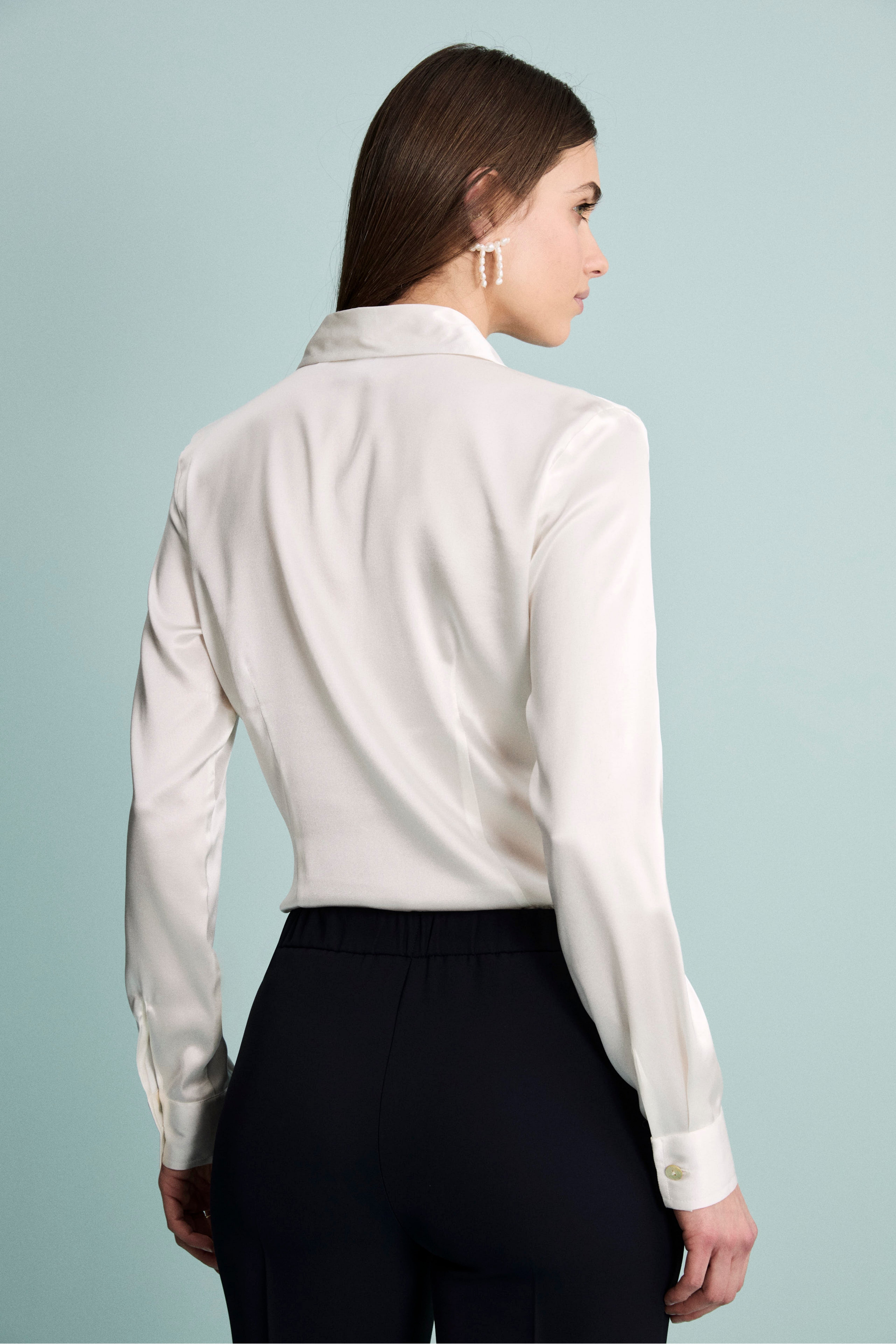 Camicia Elegante in Seta - PANNA