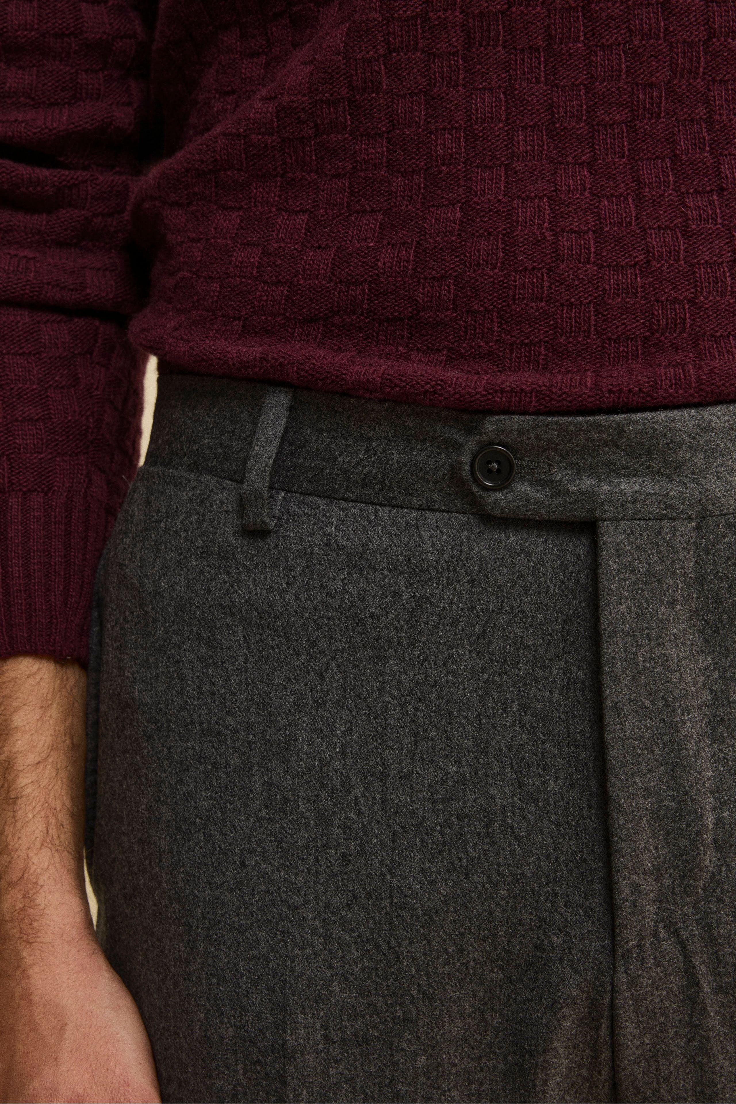 Pleated Wool and Cashmere Trousers - Medium grey