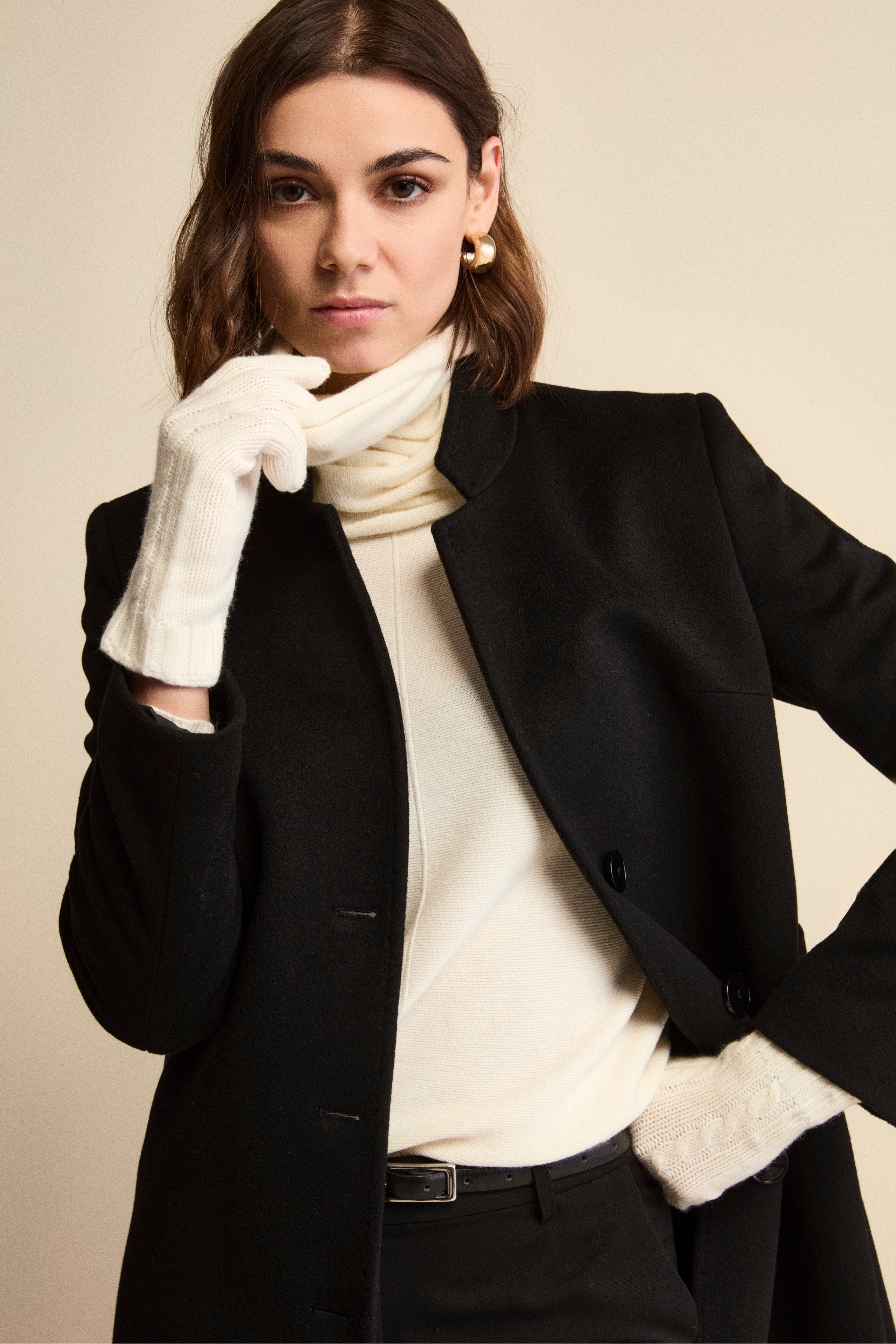 Cashmere knit collar - Cream