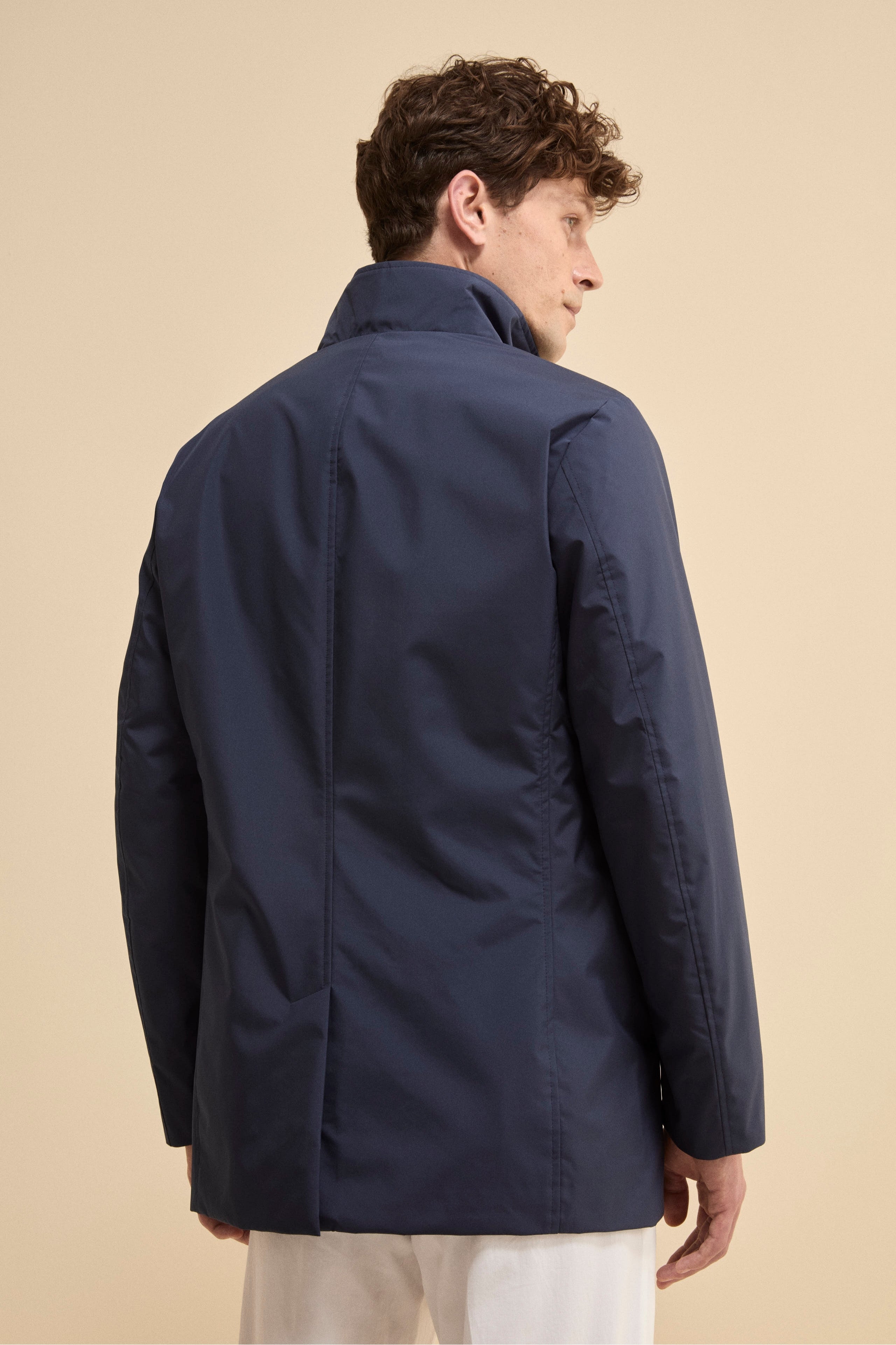 Impermeabile Corto Foderato con Corpetto - BLU