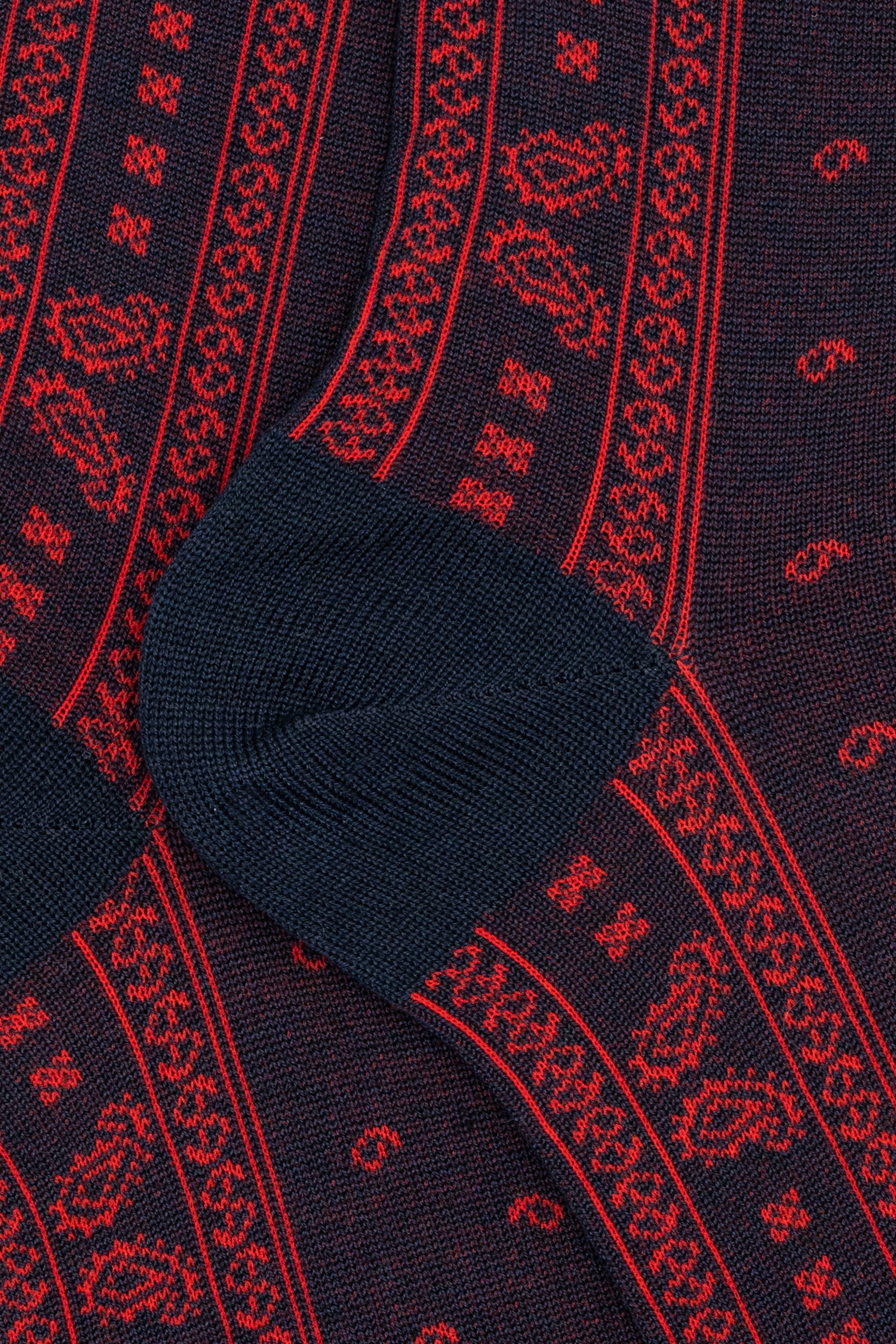 Calze Corte in Cotone Fantasia Bandana - BLU/ROSSO