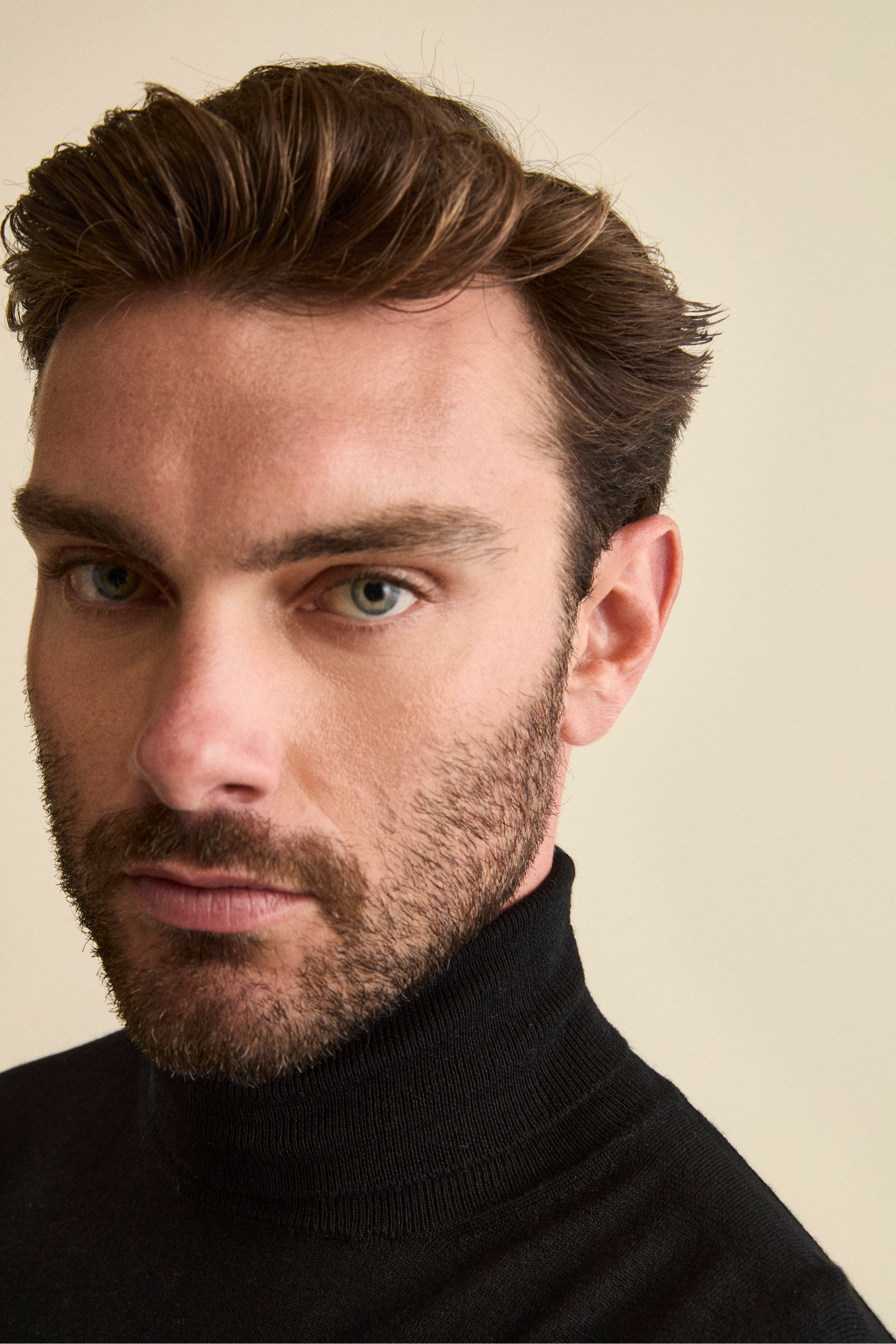 Silk and cashmere turtleneck sweater - BLACK