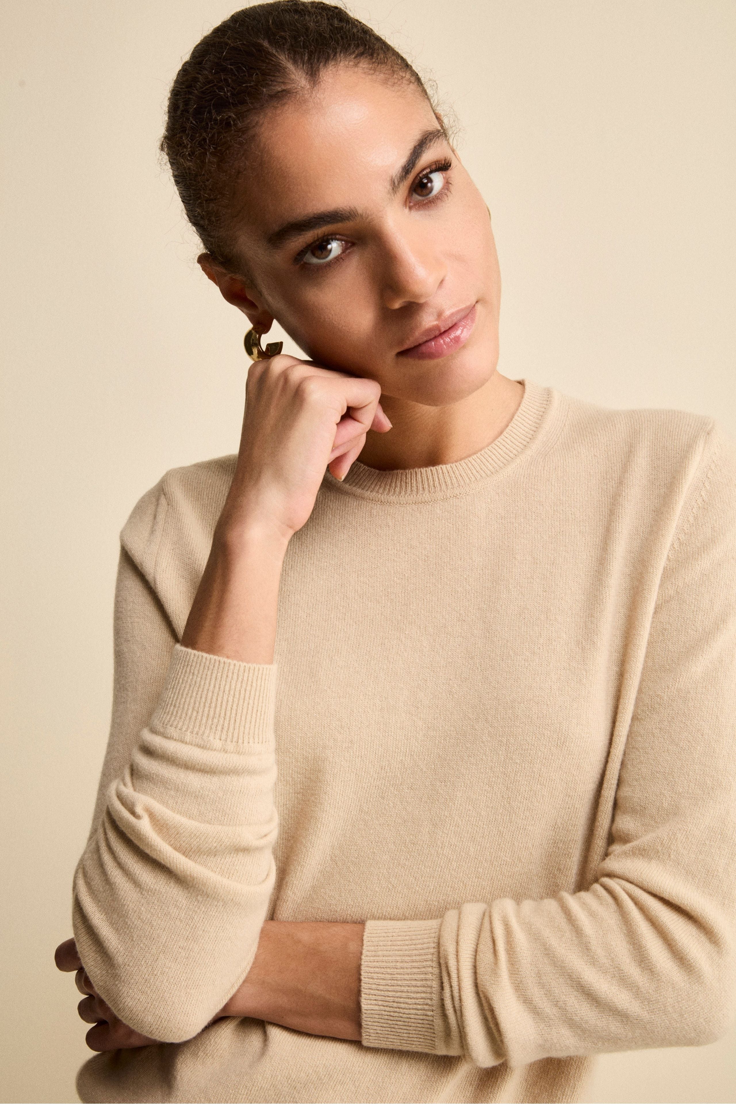 Wool and cashmere crewneck - BEIGE