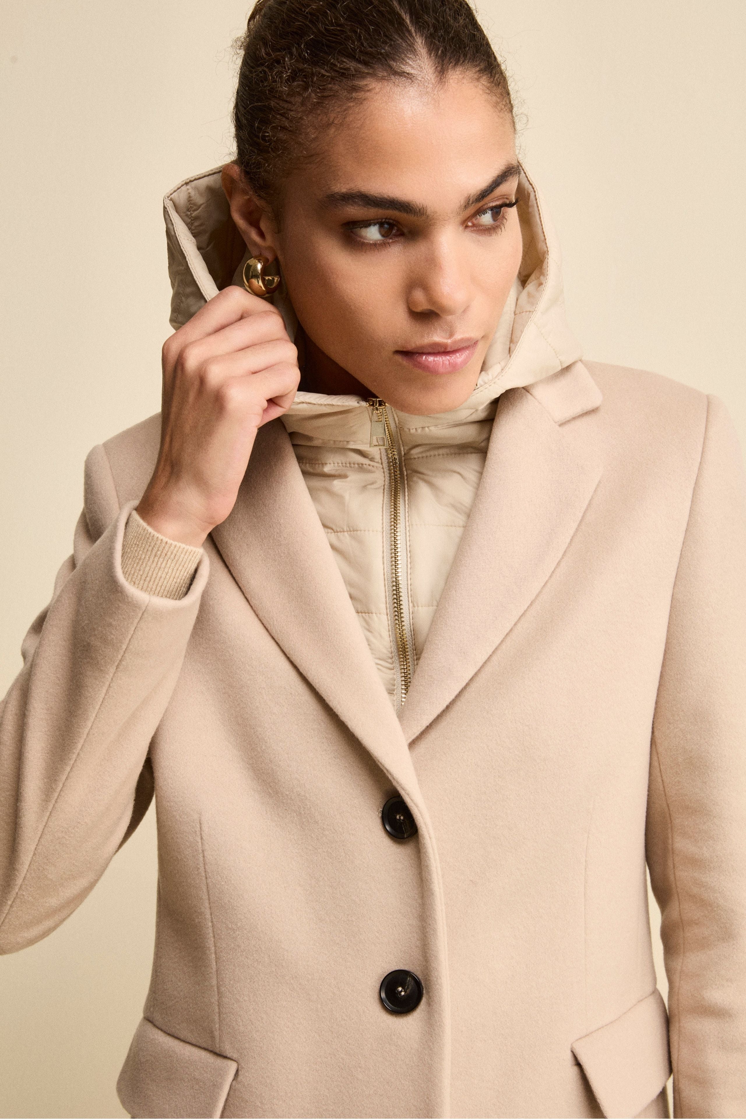 Coat in wool and cashmere - Chalk white