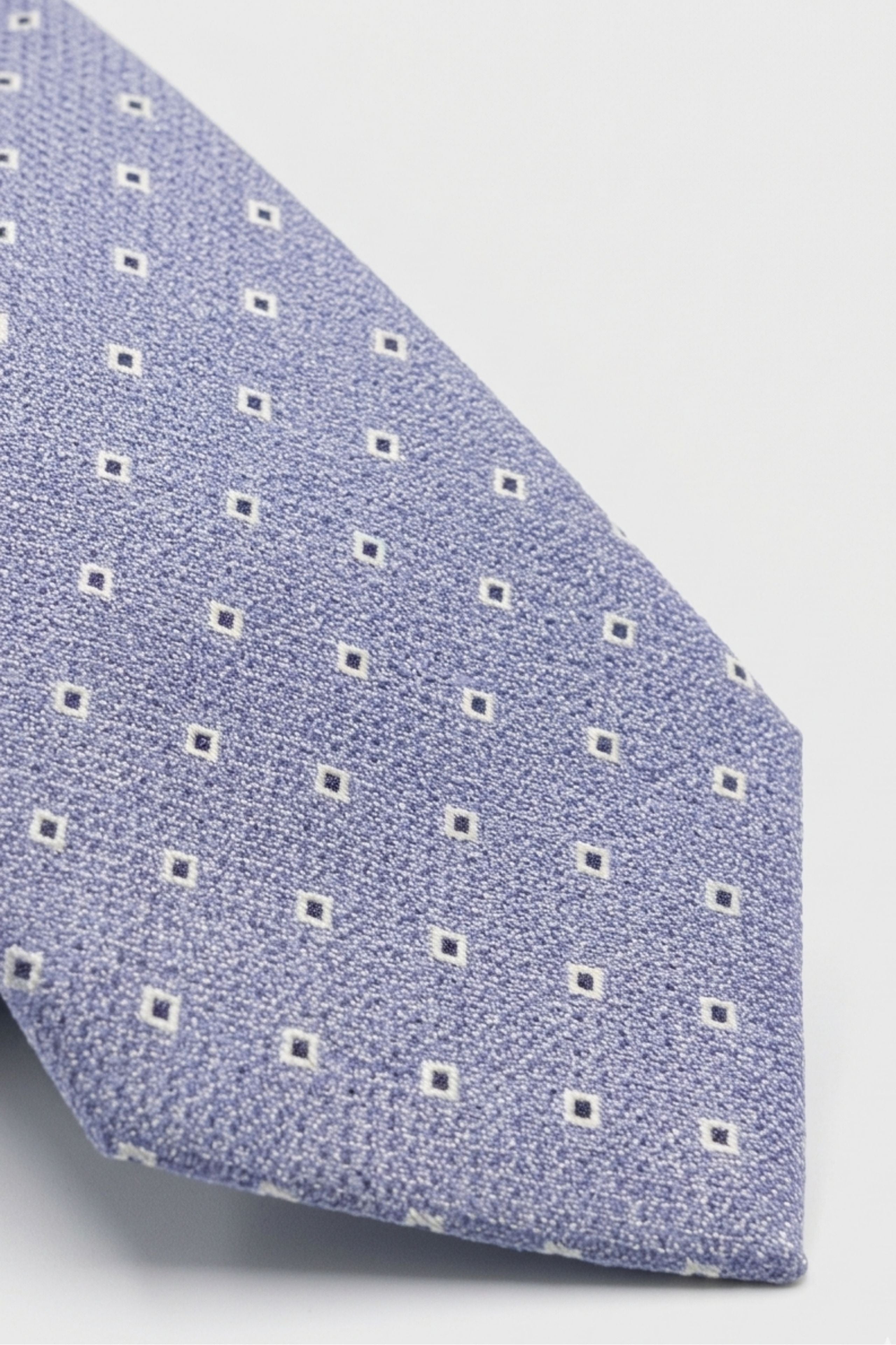 Cravate en Soie à Motif Losanges - Lilas Carreaux