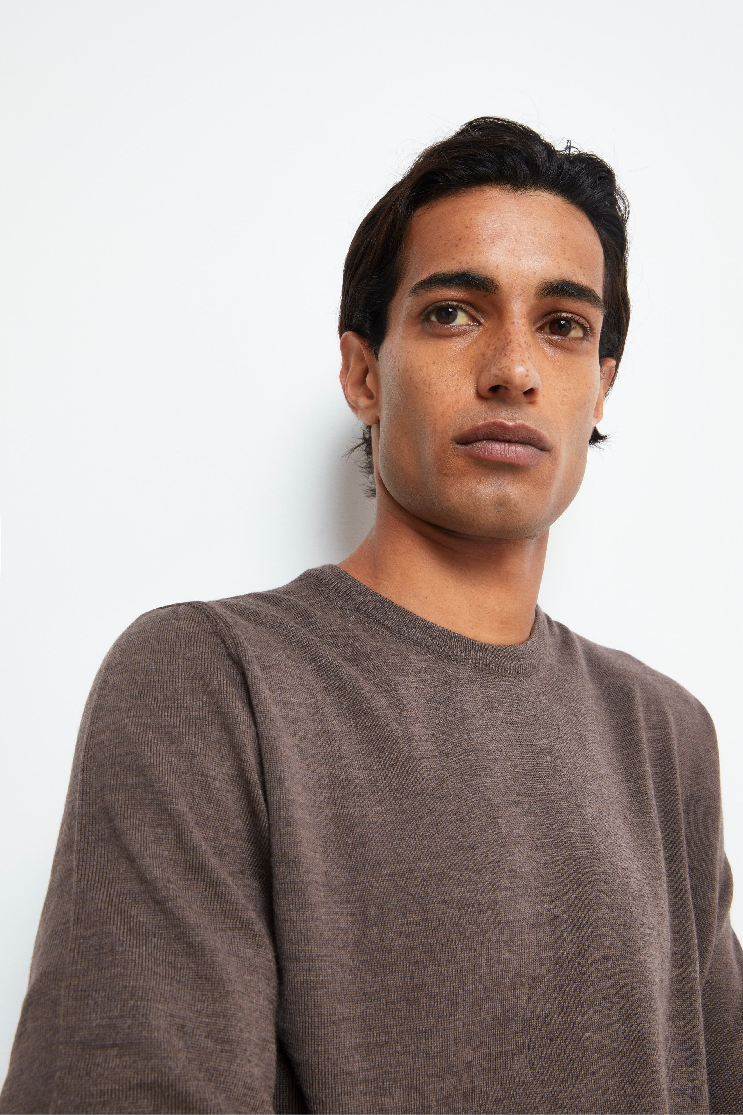 Pullover Girocollo in Lana Merino - TORTORA