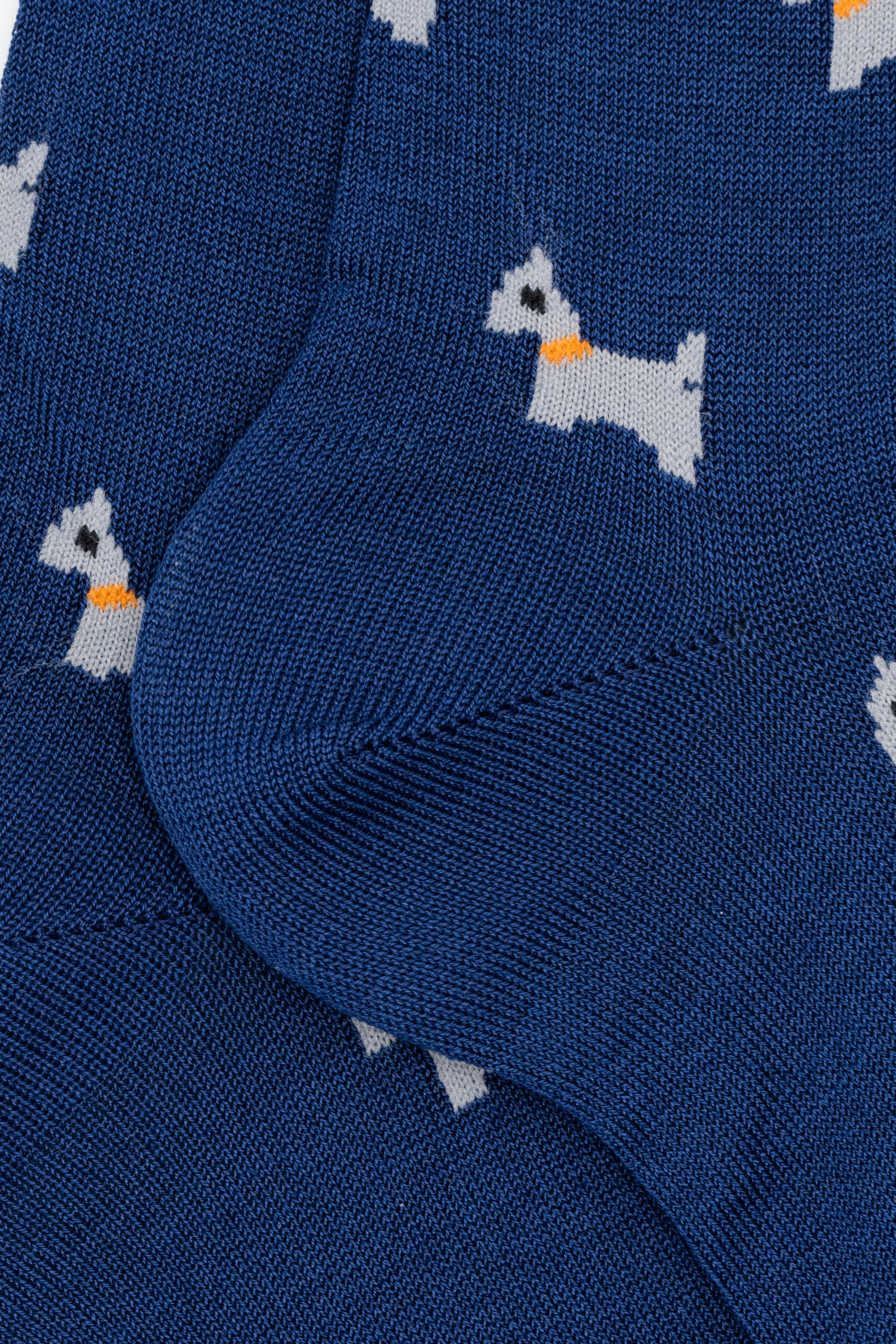 Calze Corte in Cotone Fantasia Cani - BLU/GRIGIO