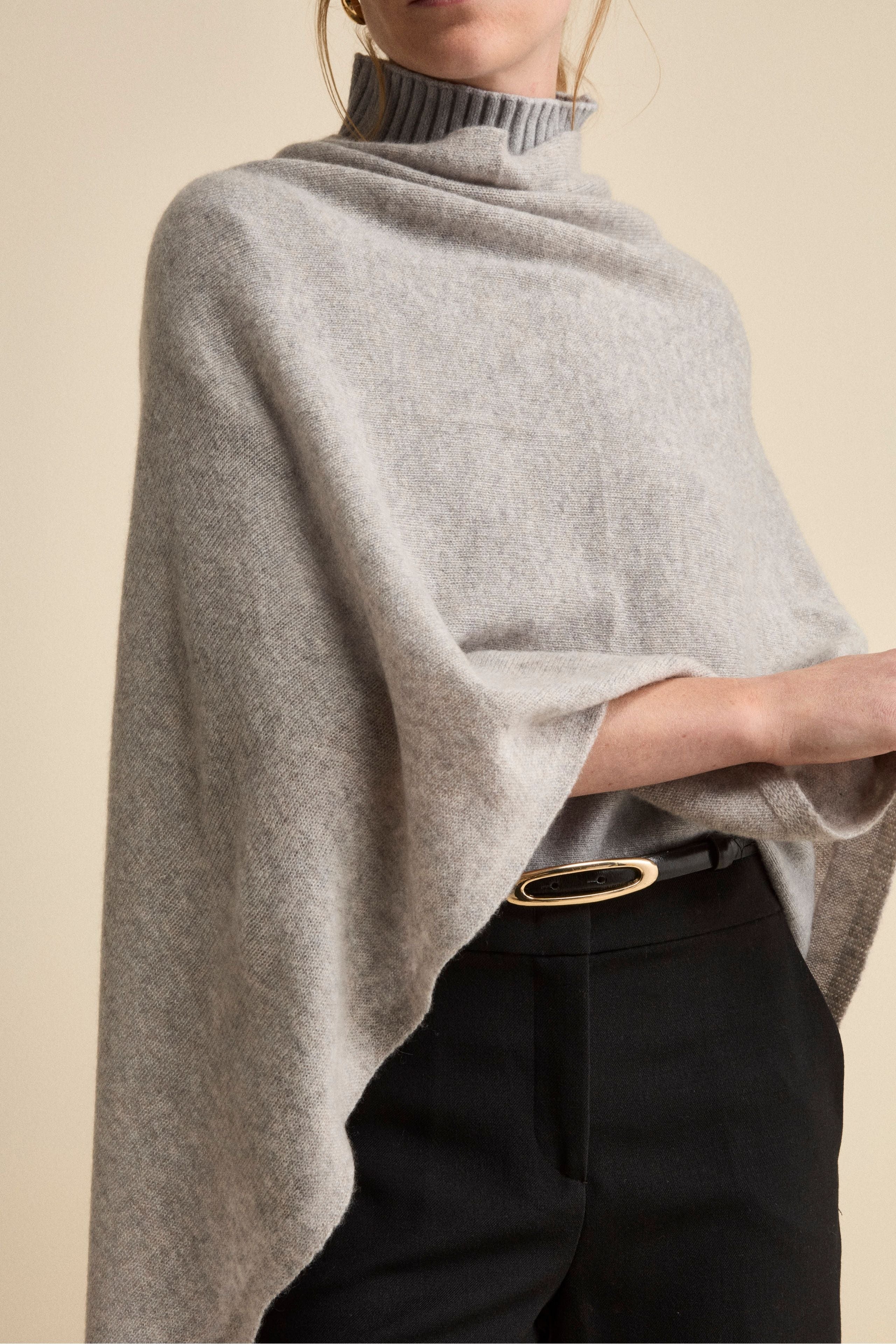 Cashmere cape - Light grey