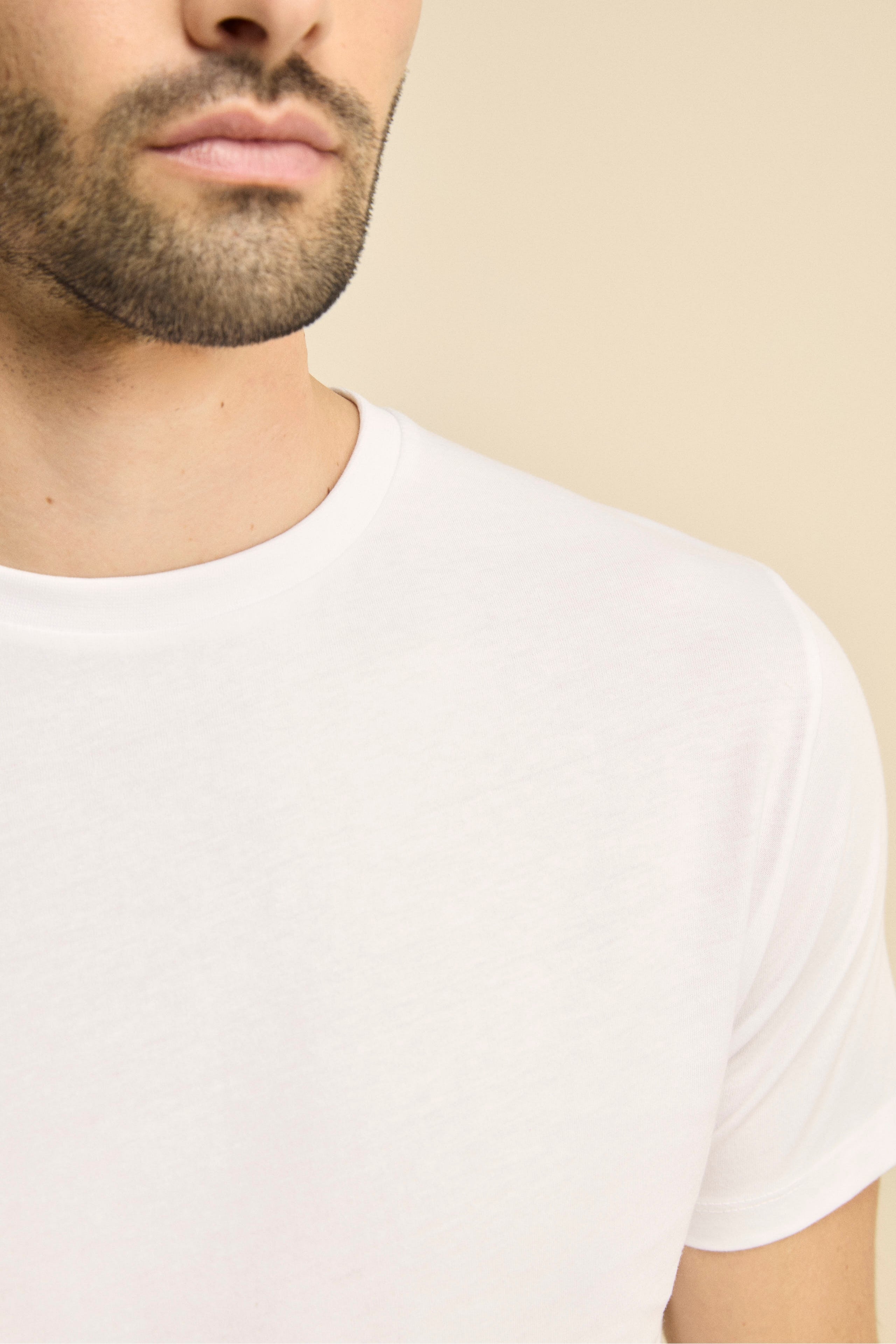 T-Shirt Girocollo Slim Fit in Cotone Supima - BIANCO