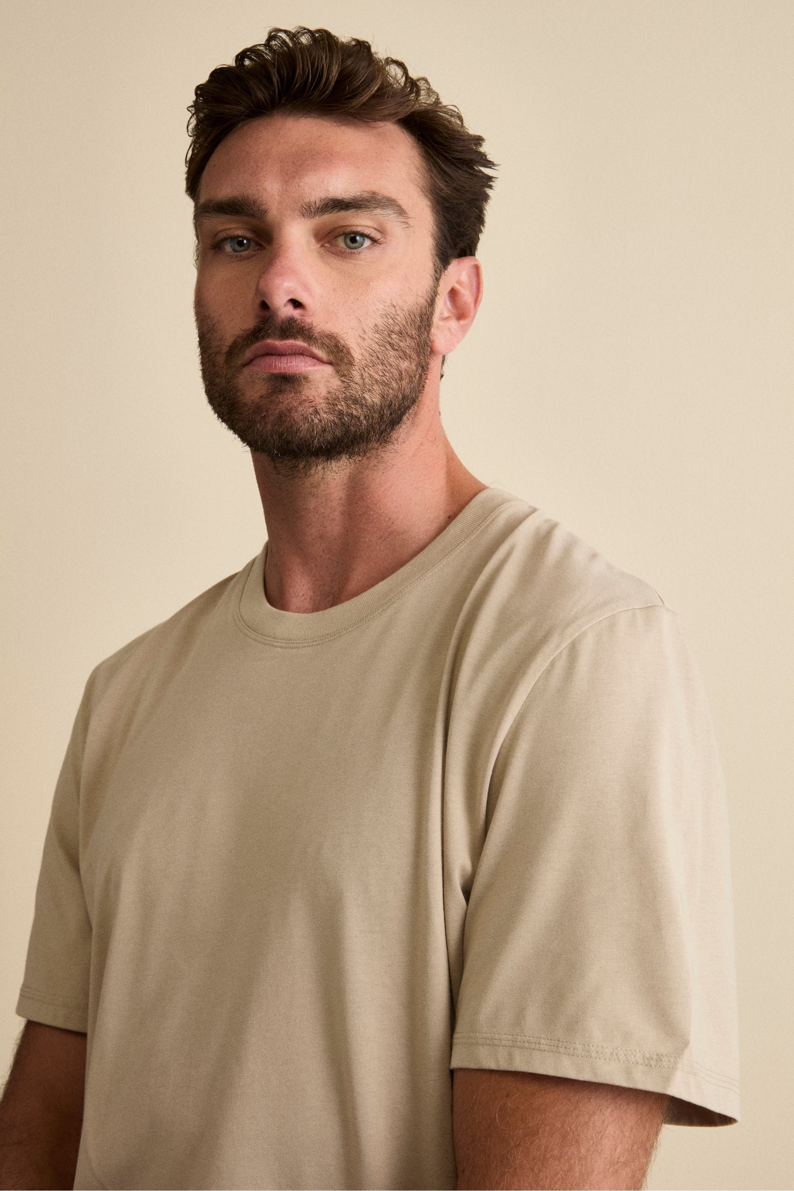 Cotton-Bamboo Blend T-Shirt - Sand brown