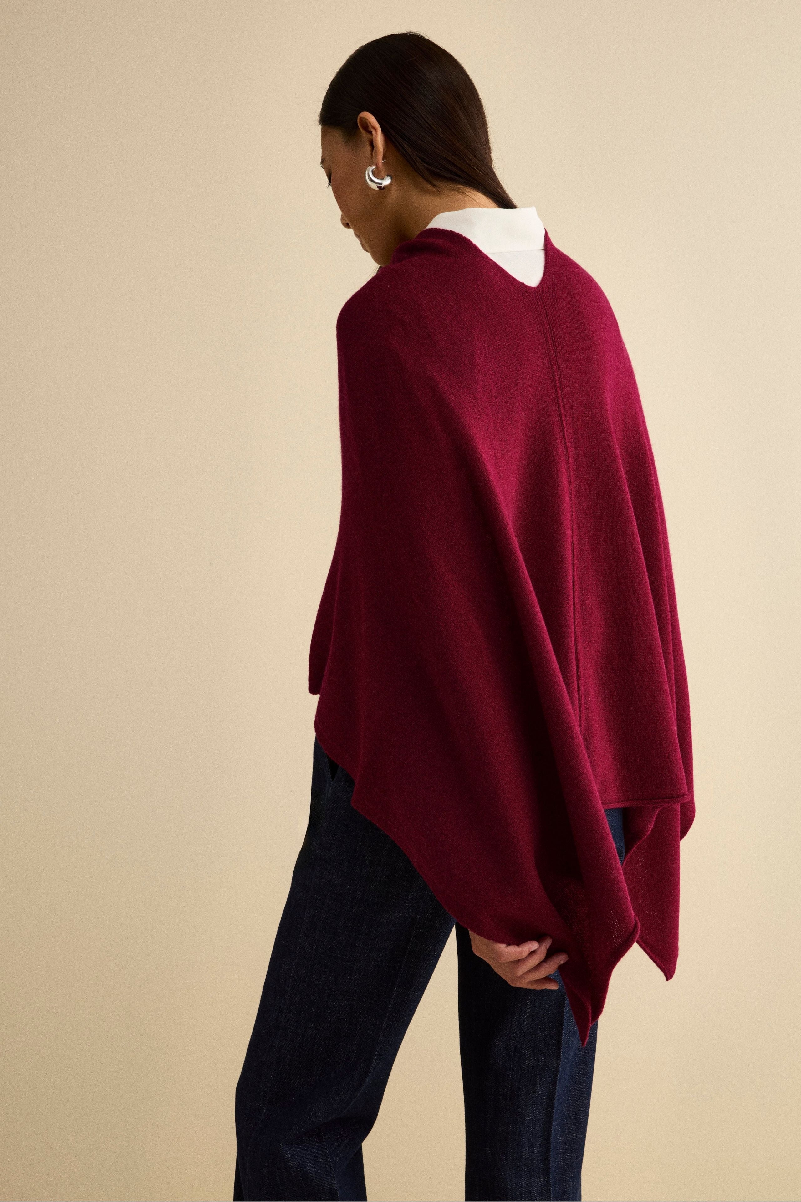 Cashmere cape - Burgundy