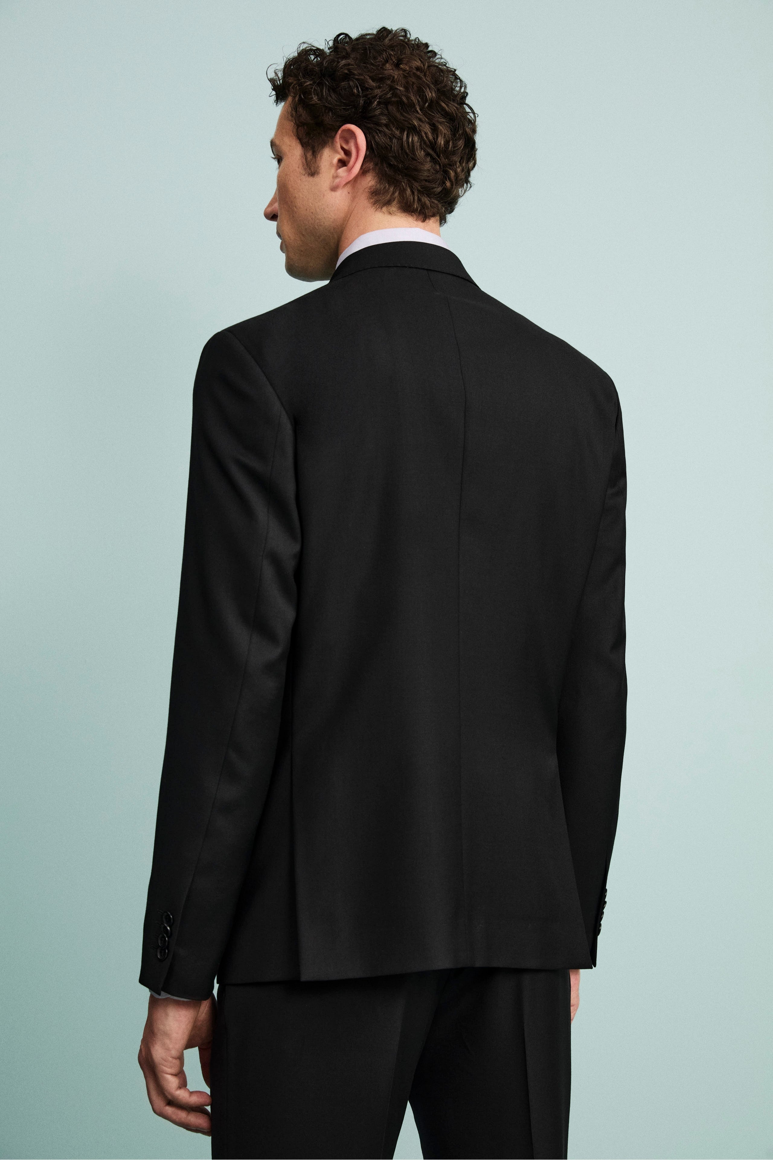 Abito Sallia Monopetto Slim Fit in Lana Vergine - NERO