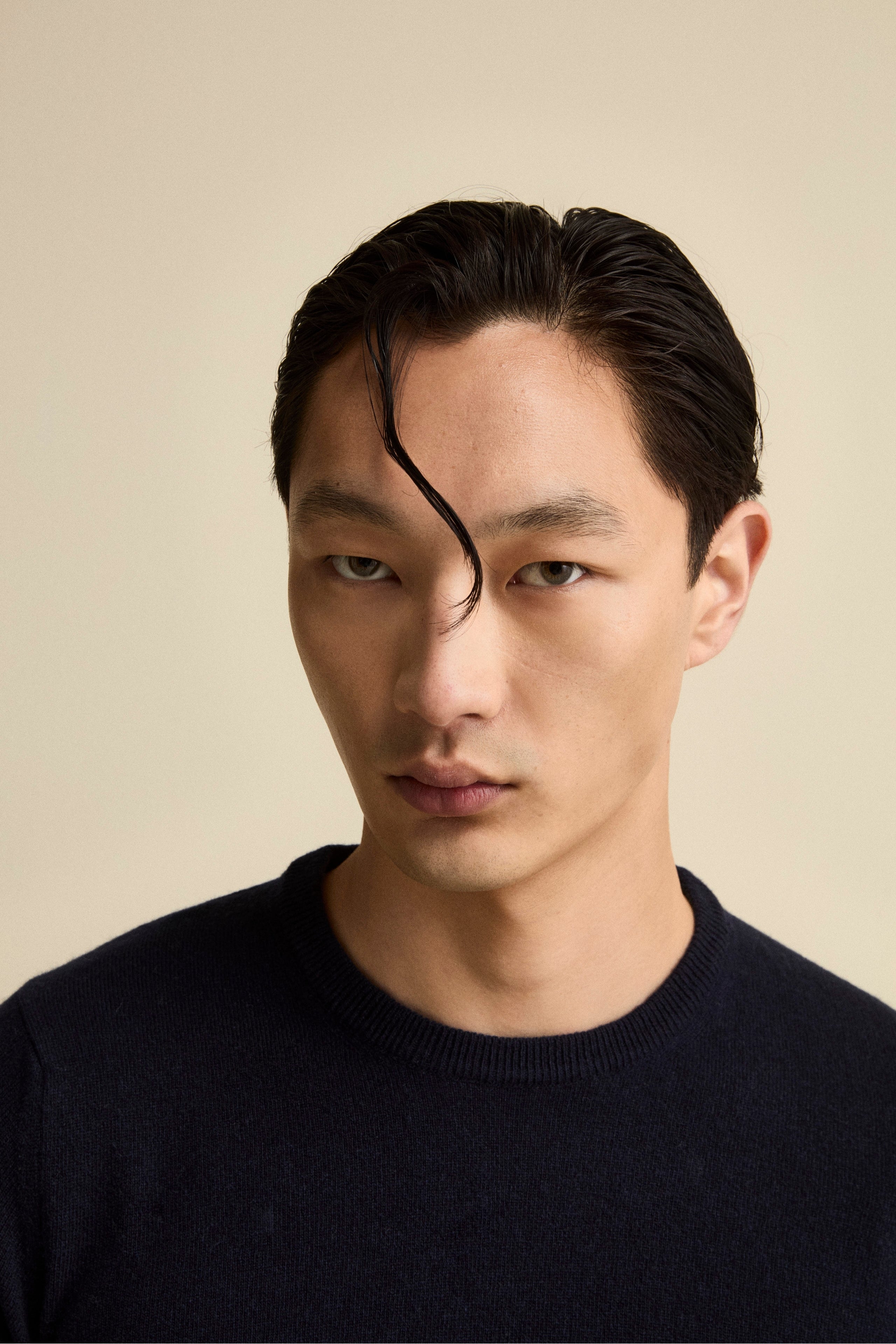 Crew-Neck Regular Fit Sweater in Merino Wool - BLUE