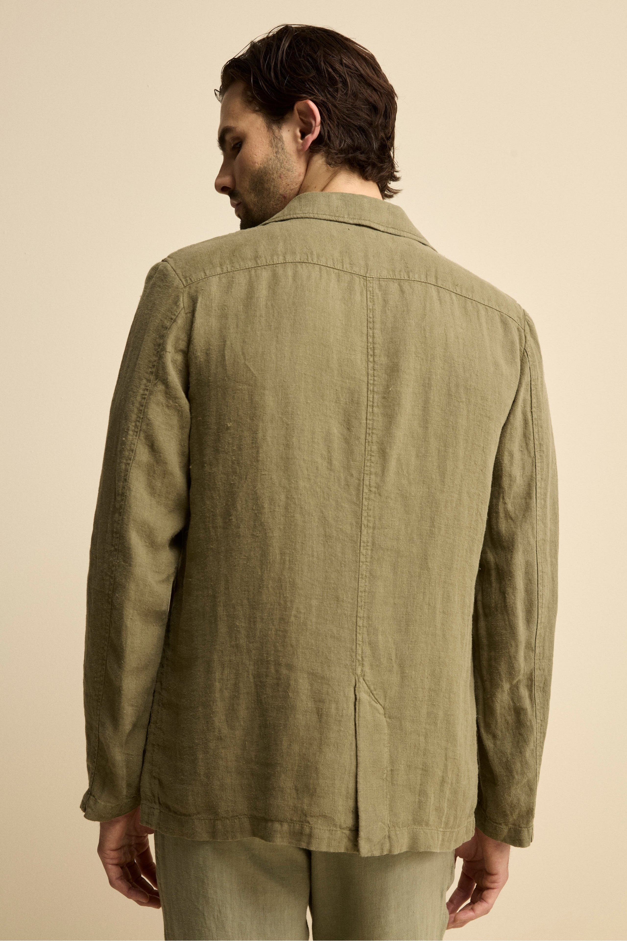 Giacca Verde in Lino - VERDE MILITARE