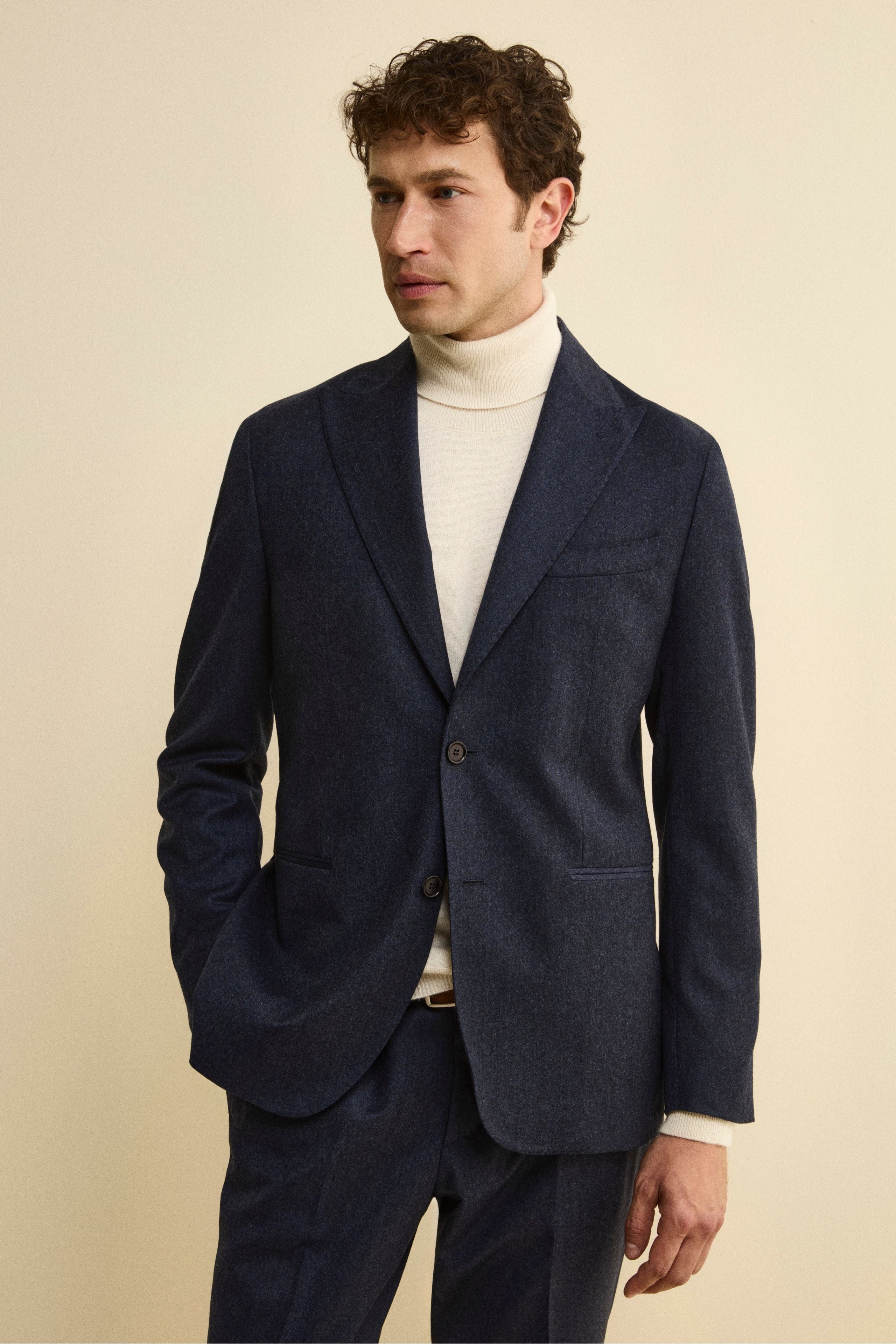 Slim Fit Cashmere Blend Suit - BLUE