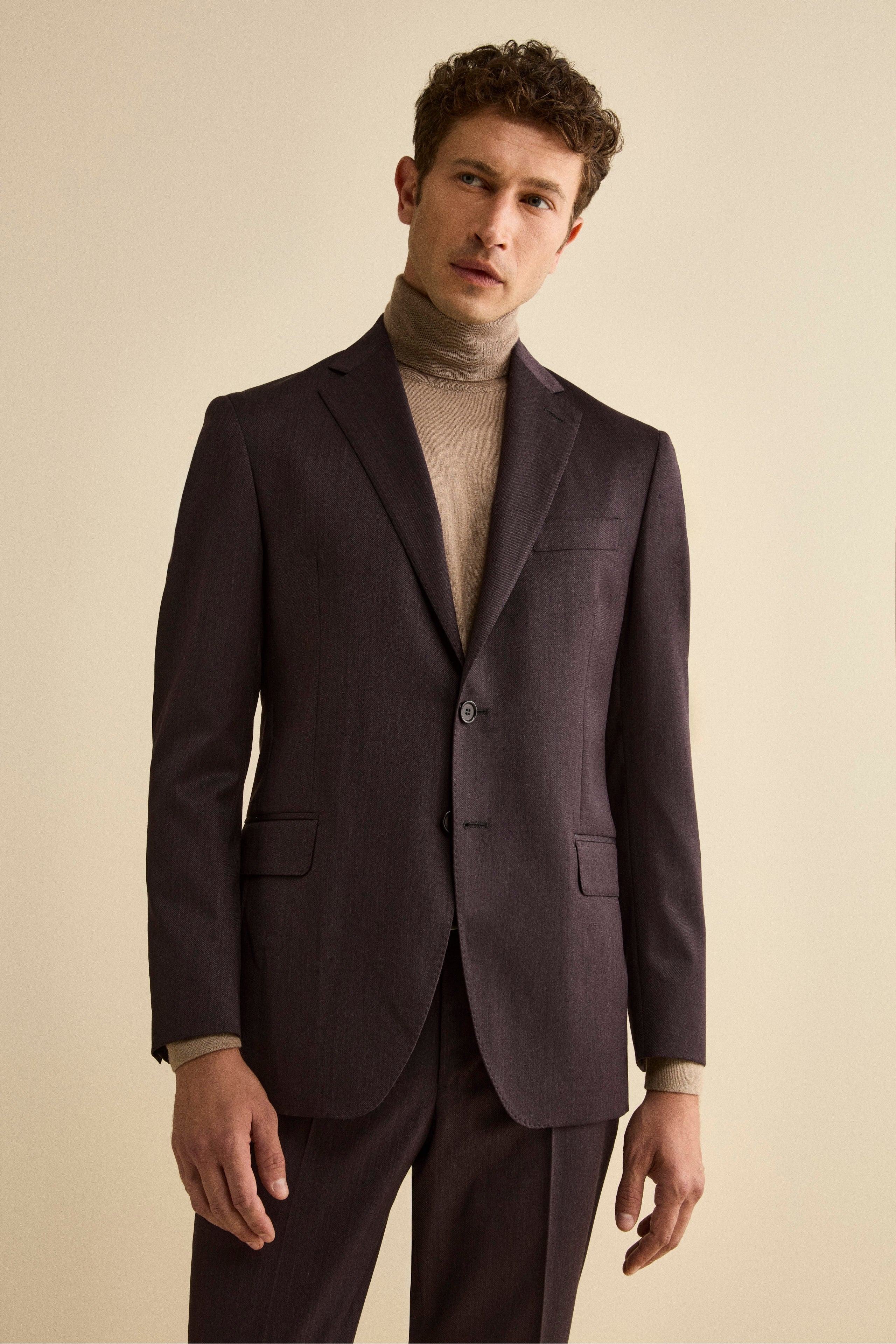 Single-Breasted Virgin Wool Suit Regular Fit - Dark purple