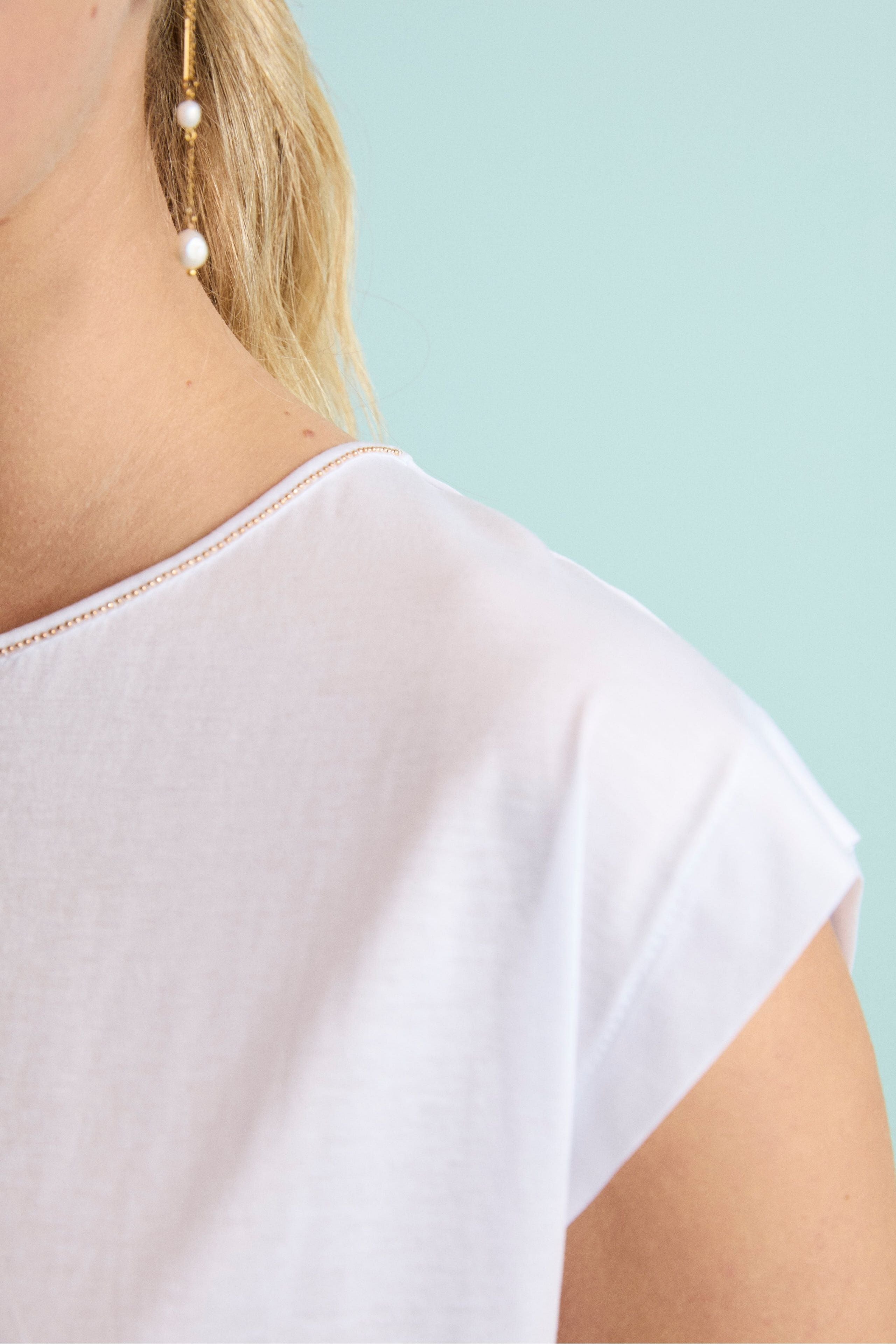 Maglietta Girocollo in Jersey di Cotone - BIANCO