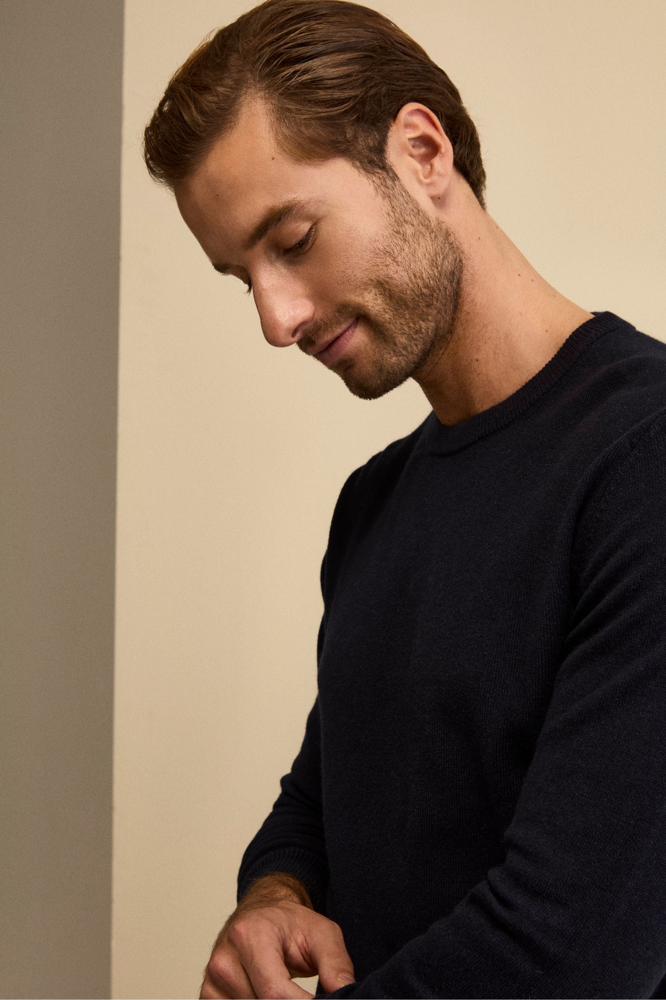 Cashmere and silk crew neck - BLUE